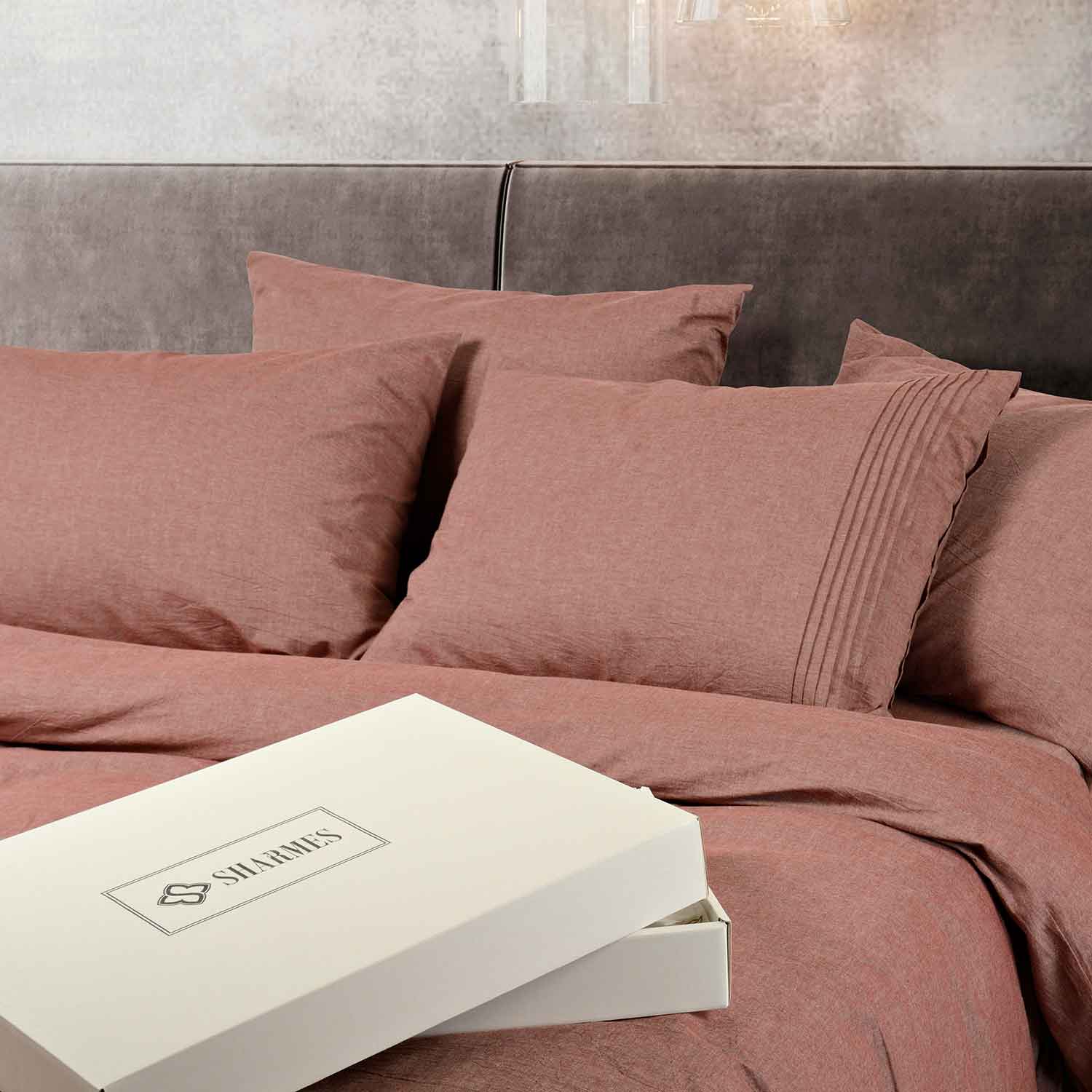 Постельное белье "Сканди" терракотовый