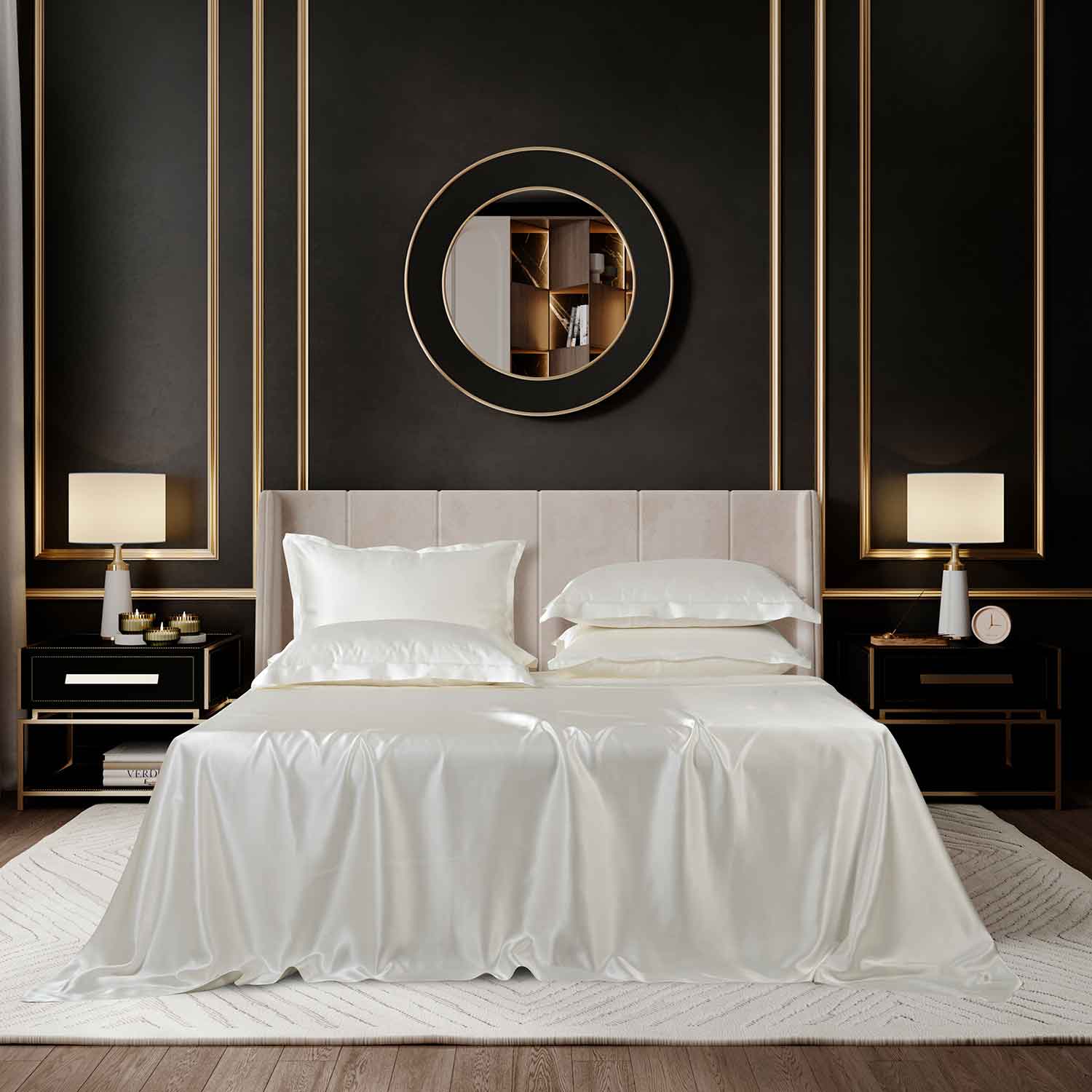 Шелковое постельное белье белое