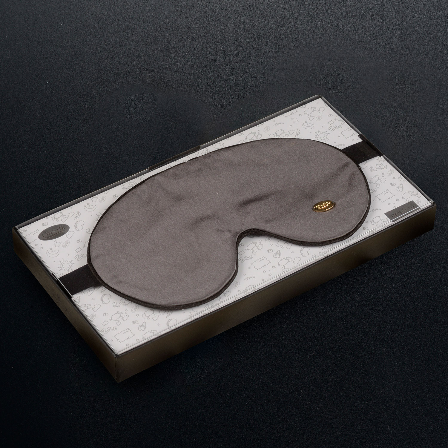 Дорожный набор с шелковой маской для сна "Relax" графит