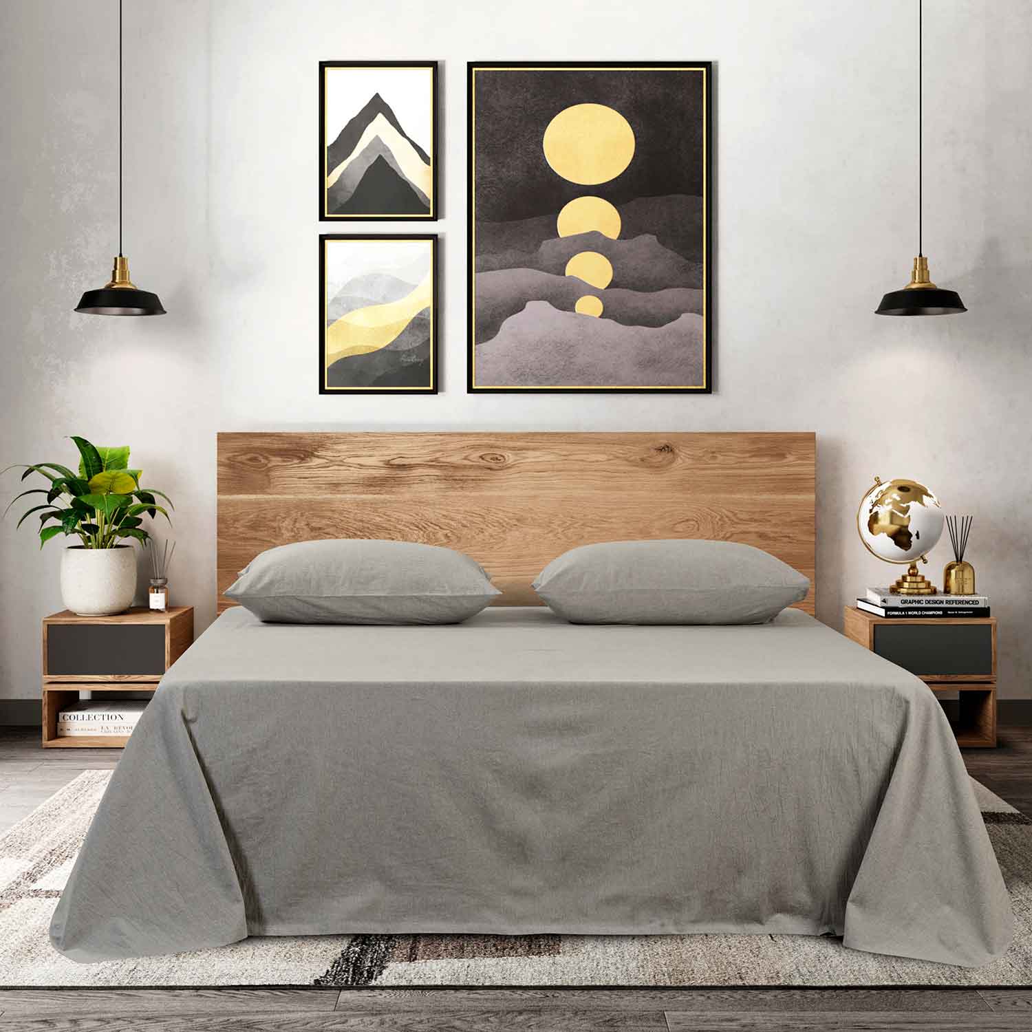 Простыня классическая  "Сканди" светло-серая