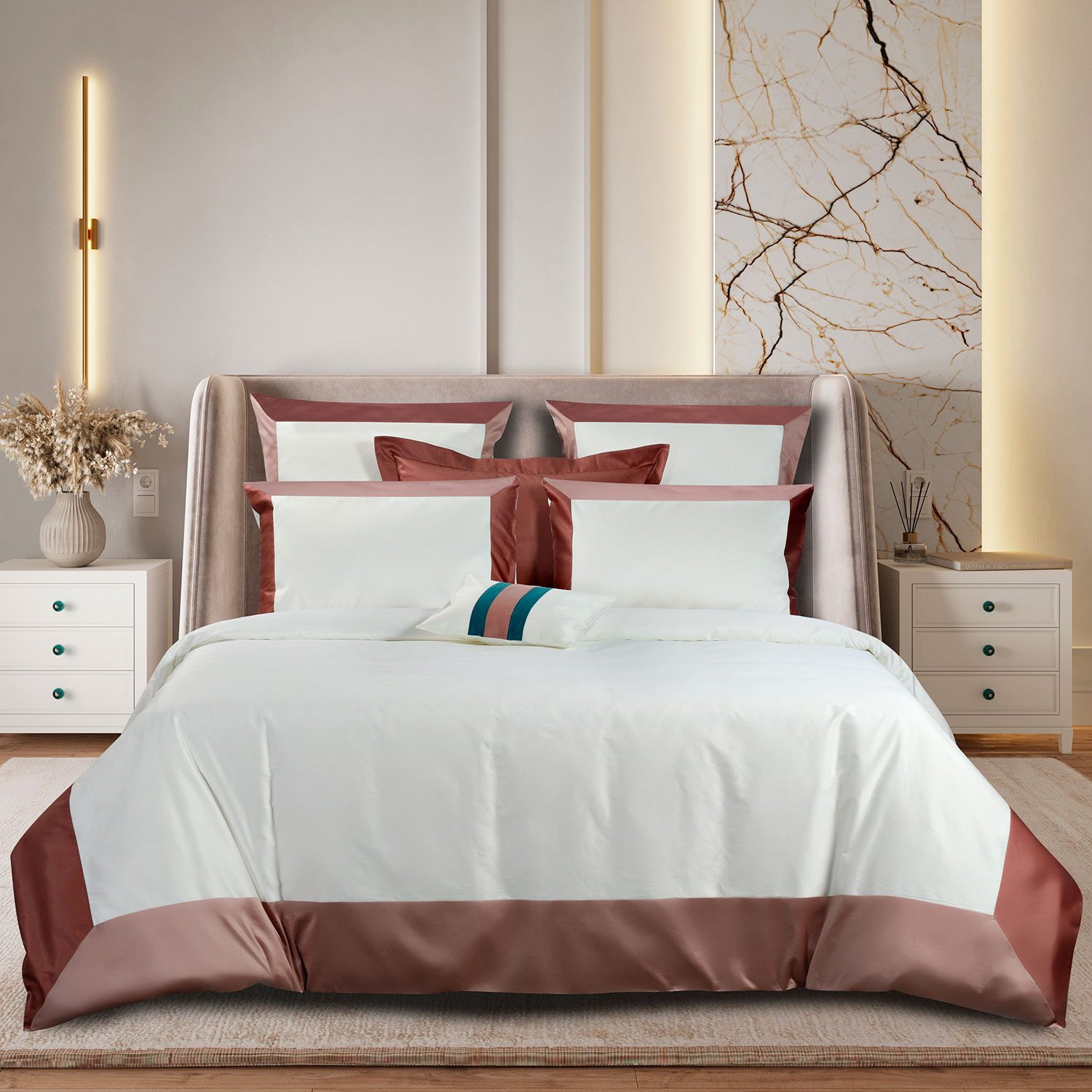 Комплект постельного белья "Caledoscop" розовый закат