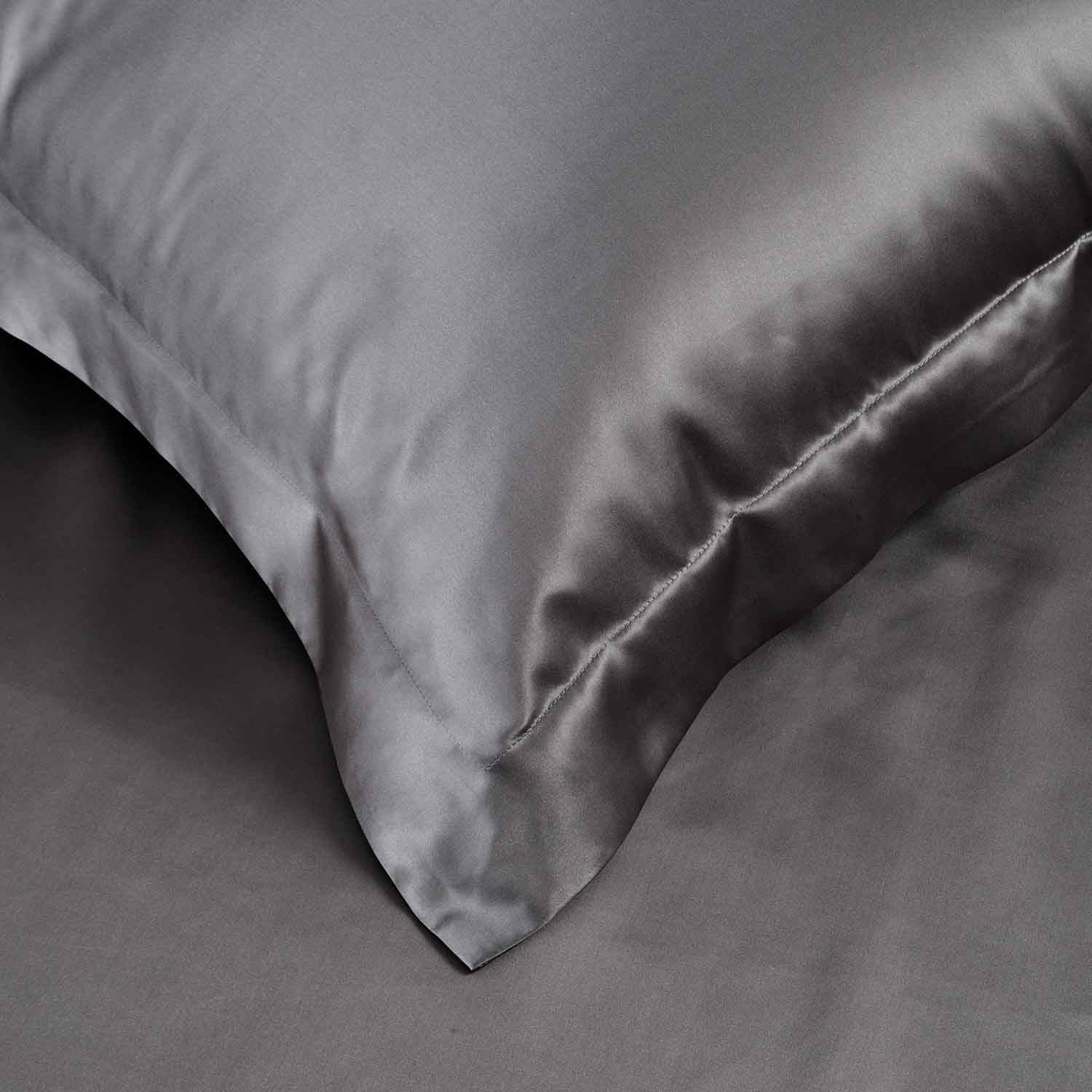 Шелковая наволочка графит