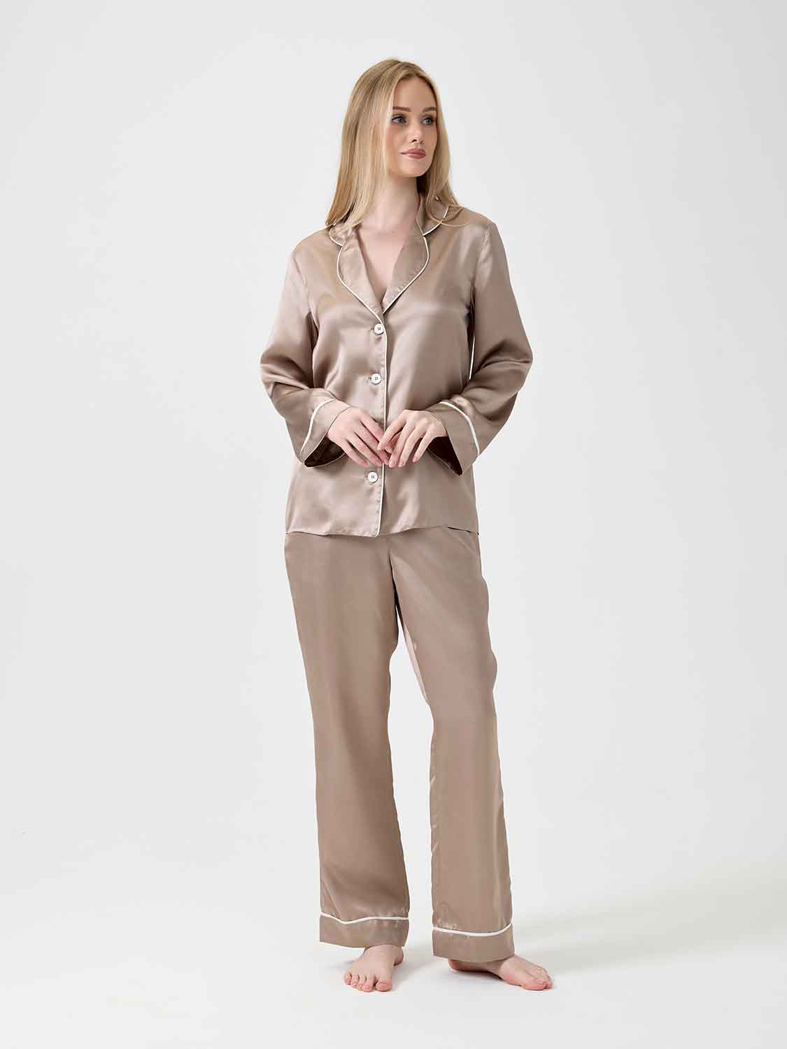 Брюки шелковые Cristy темно-бежевый