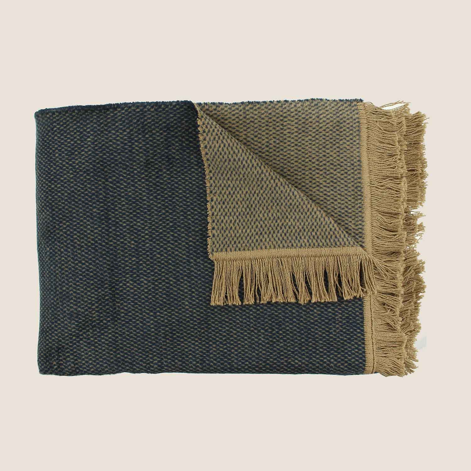 Плед CLAUDI Unami/Indigo gold