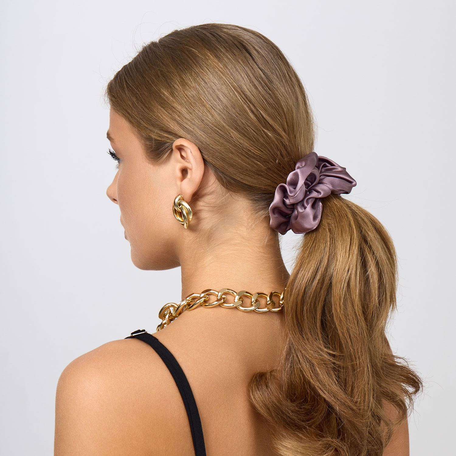 Набор из 2-х резинок для волос темный-чертополох