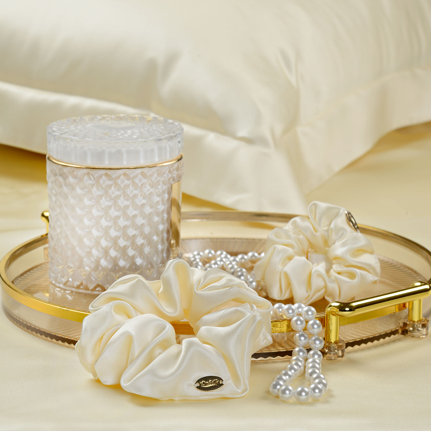 Набор из 2-х резинок для волос слоновая кость