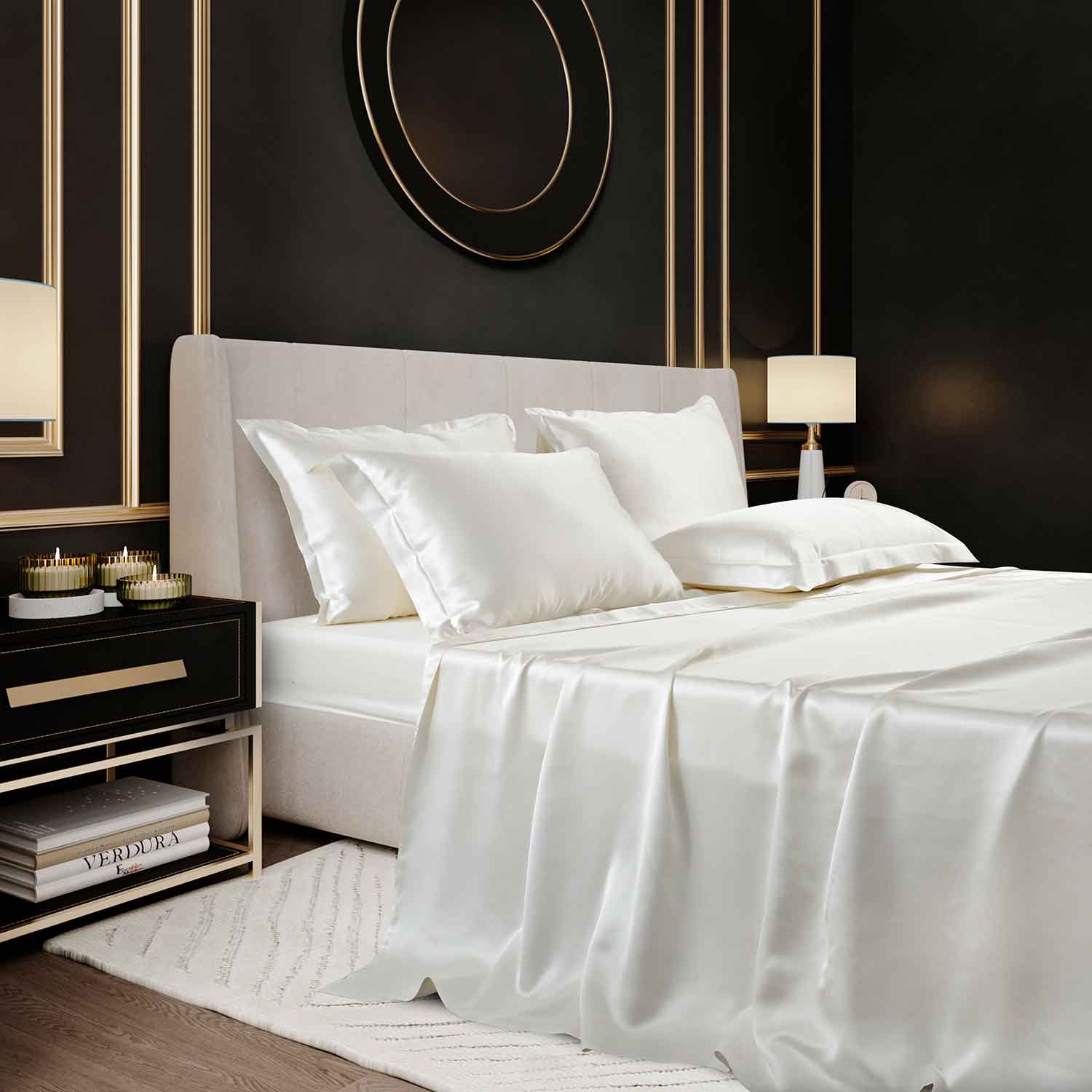 Шелковое постельное белье белое