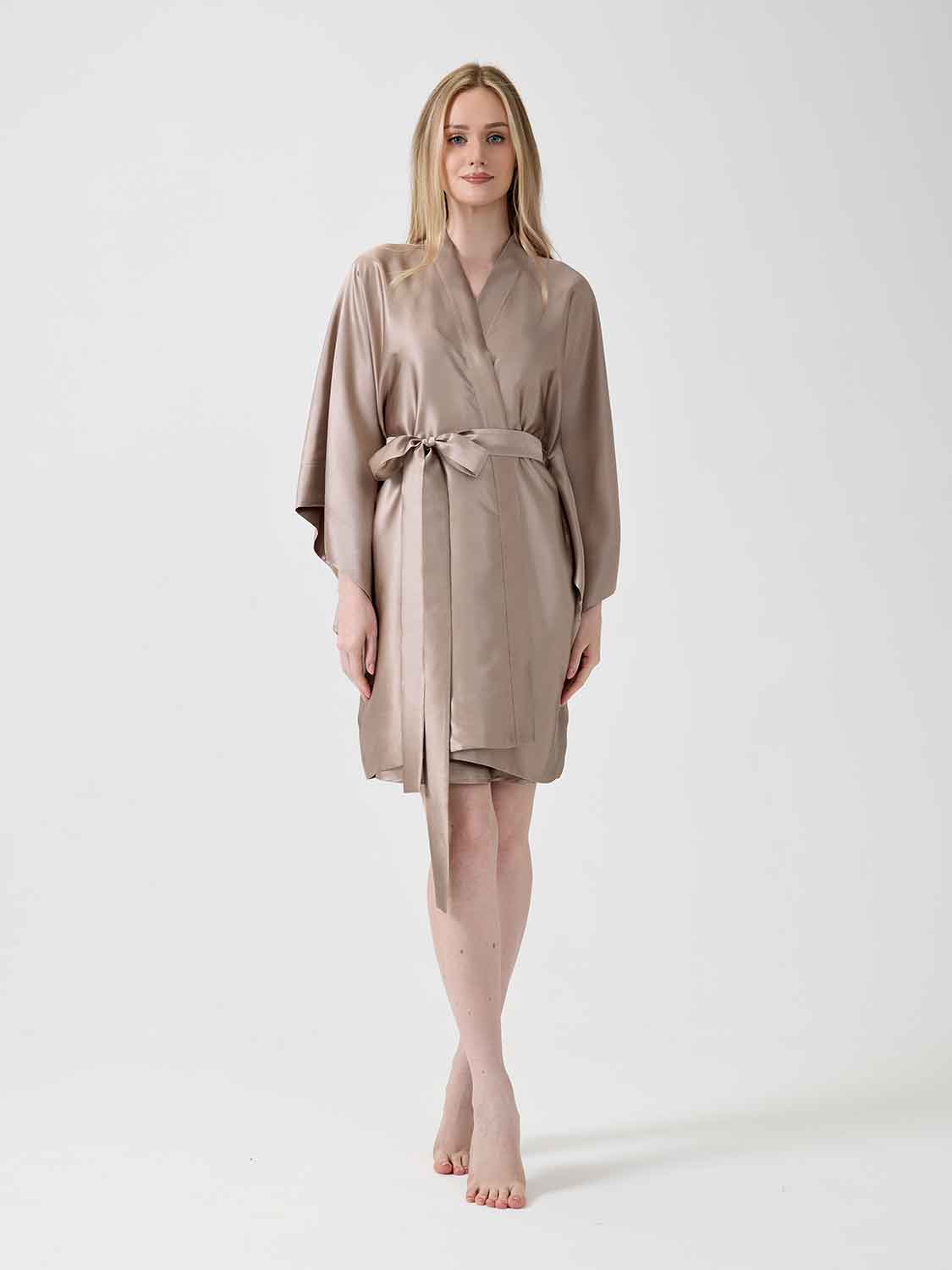 Халат кимоно "Assami mini" темно-бежевый
