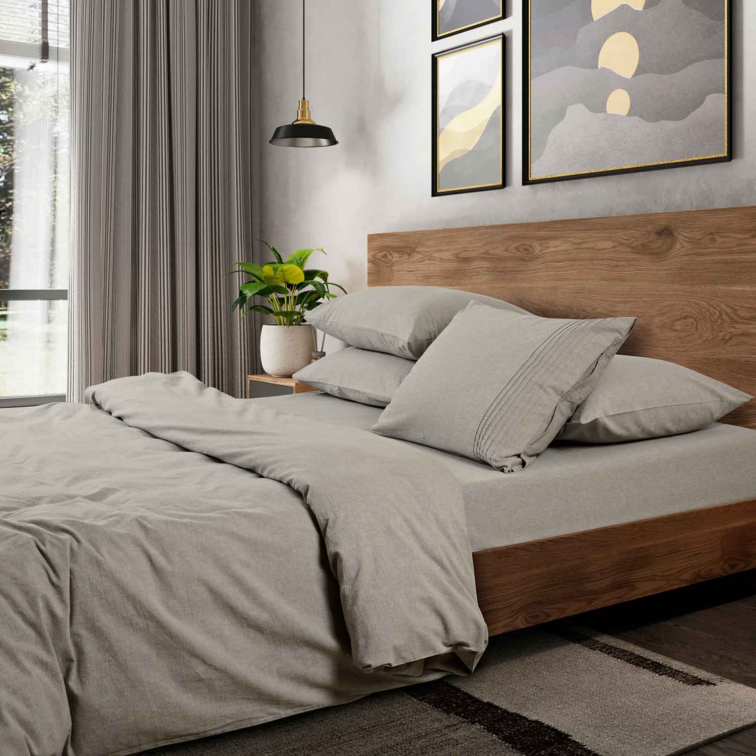 Постельное белье "Сканди" cветло-серый