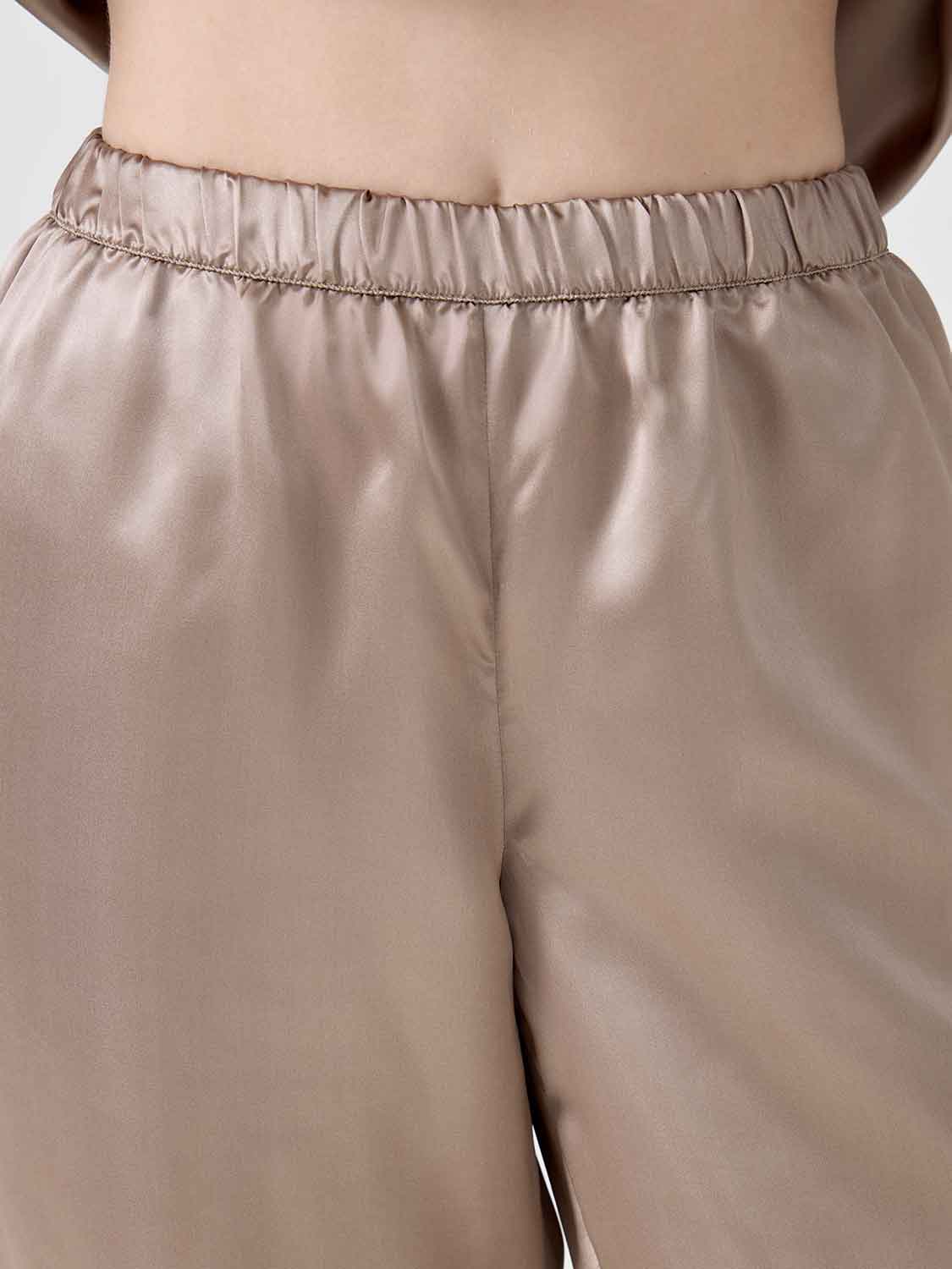 Брюки шелковые Cristy темно-бежевый