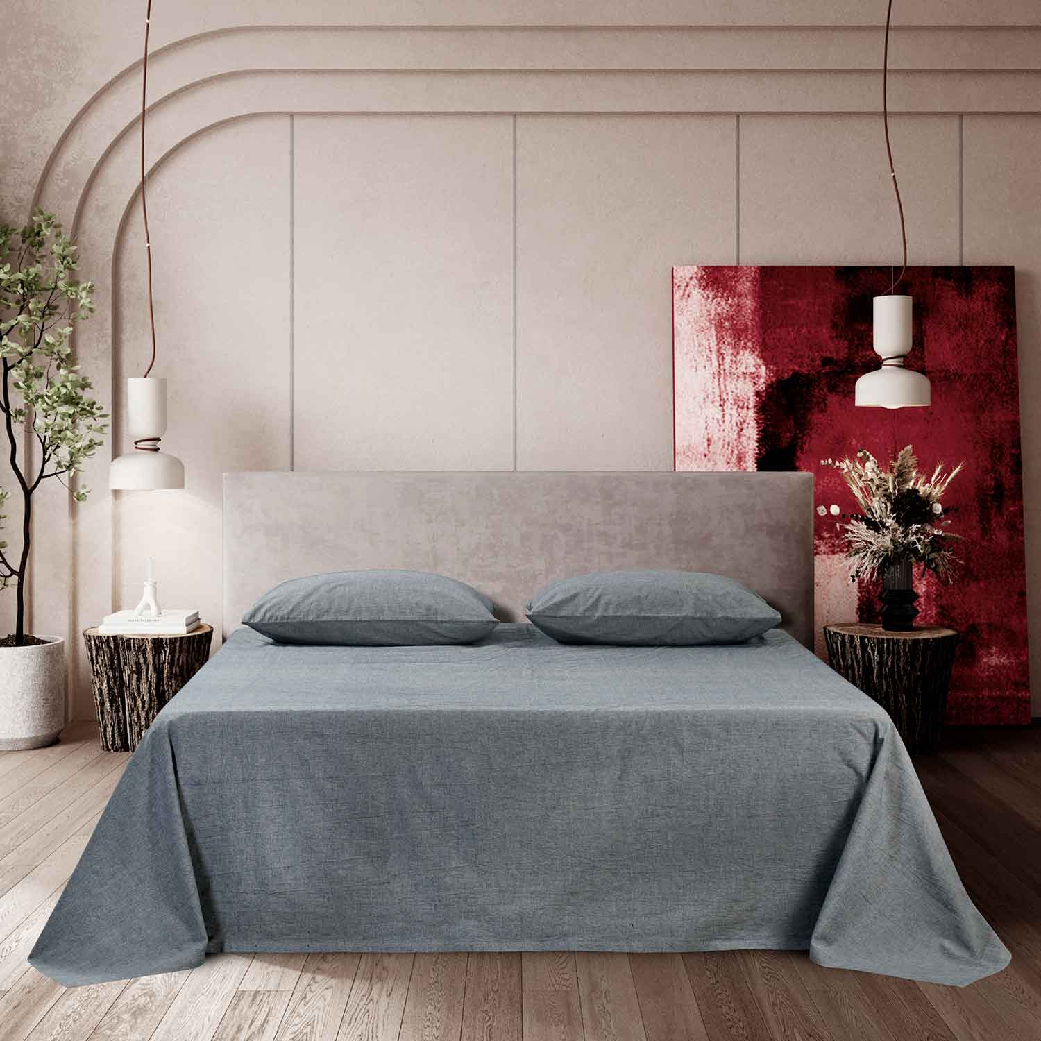 Простыня классическая  "Сканди" серая