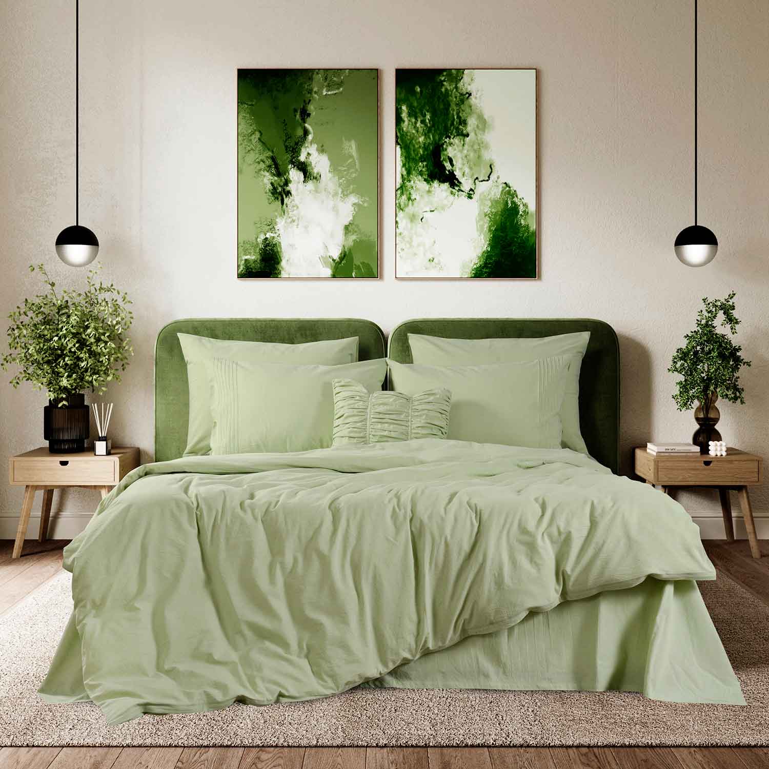 Постельное белье "Сканди"светло-зеленый