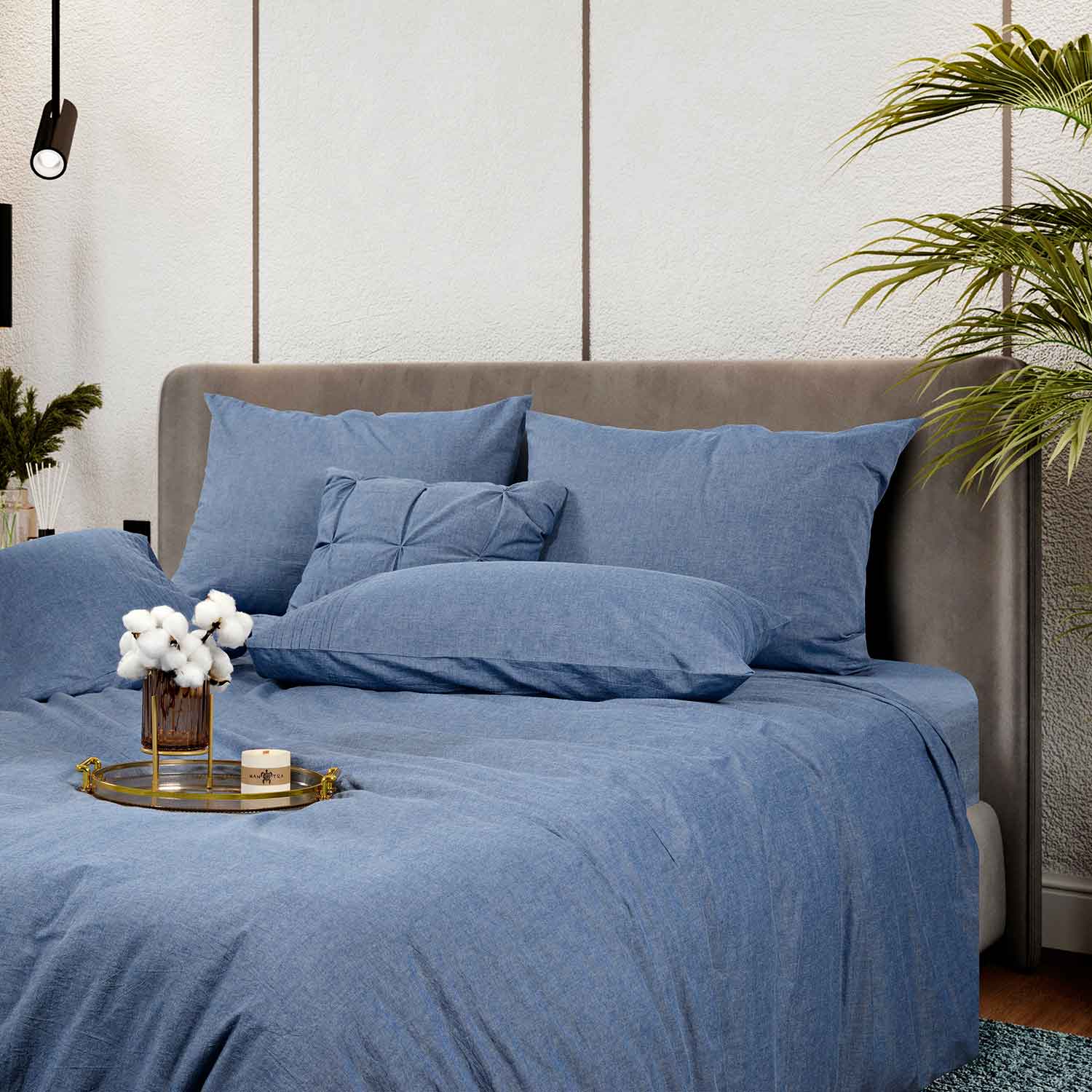 Постельное белье "Сканди" джинс