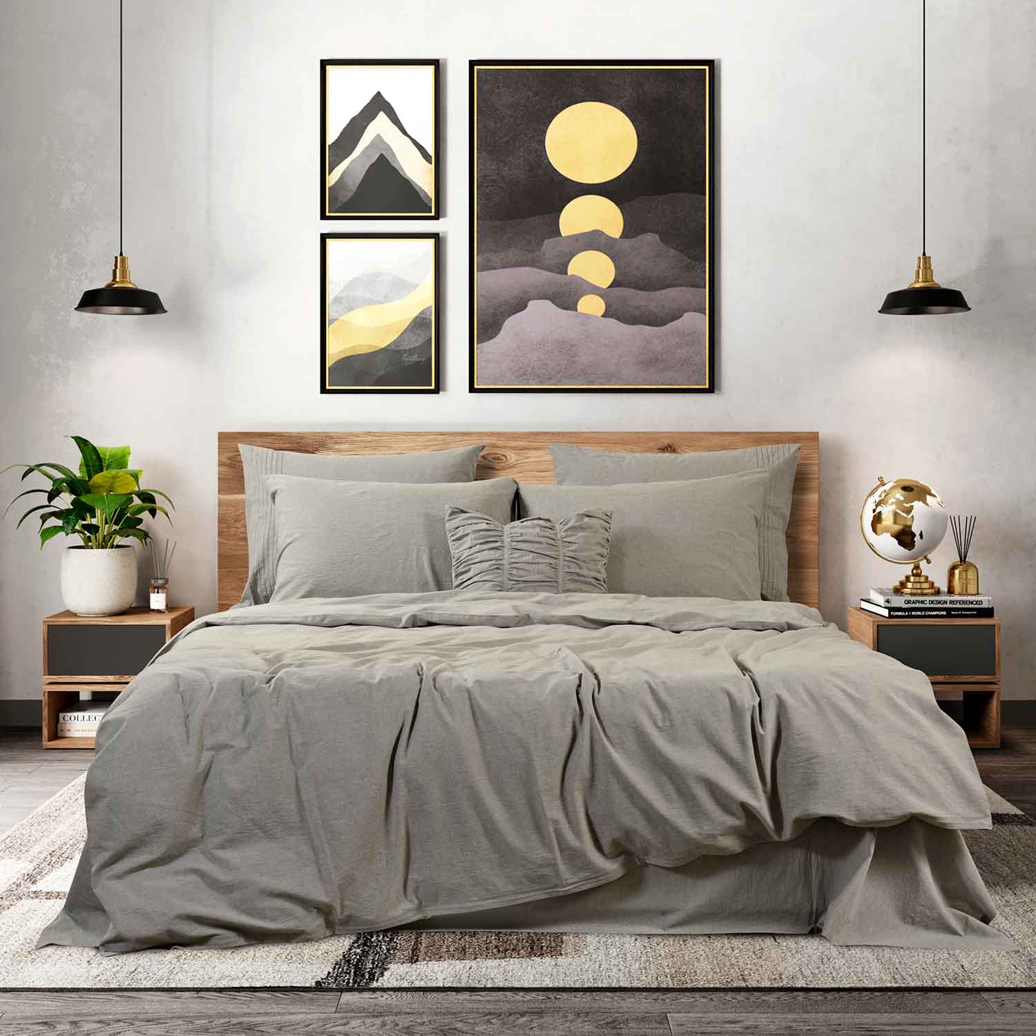 Постельное белье "Сканди"  светло-серый дуэт