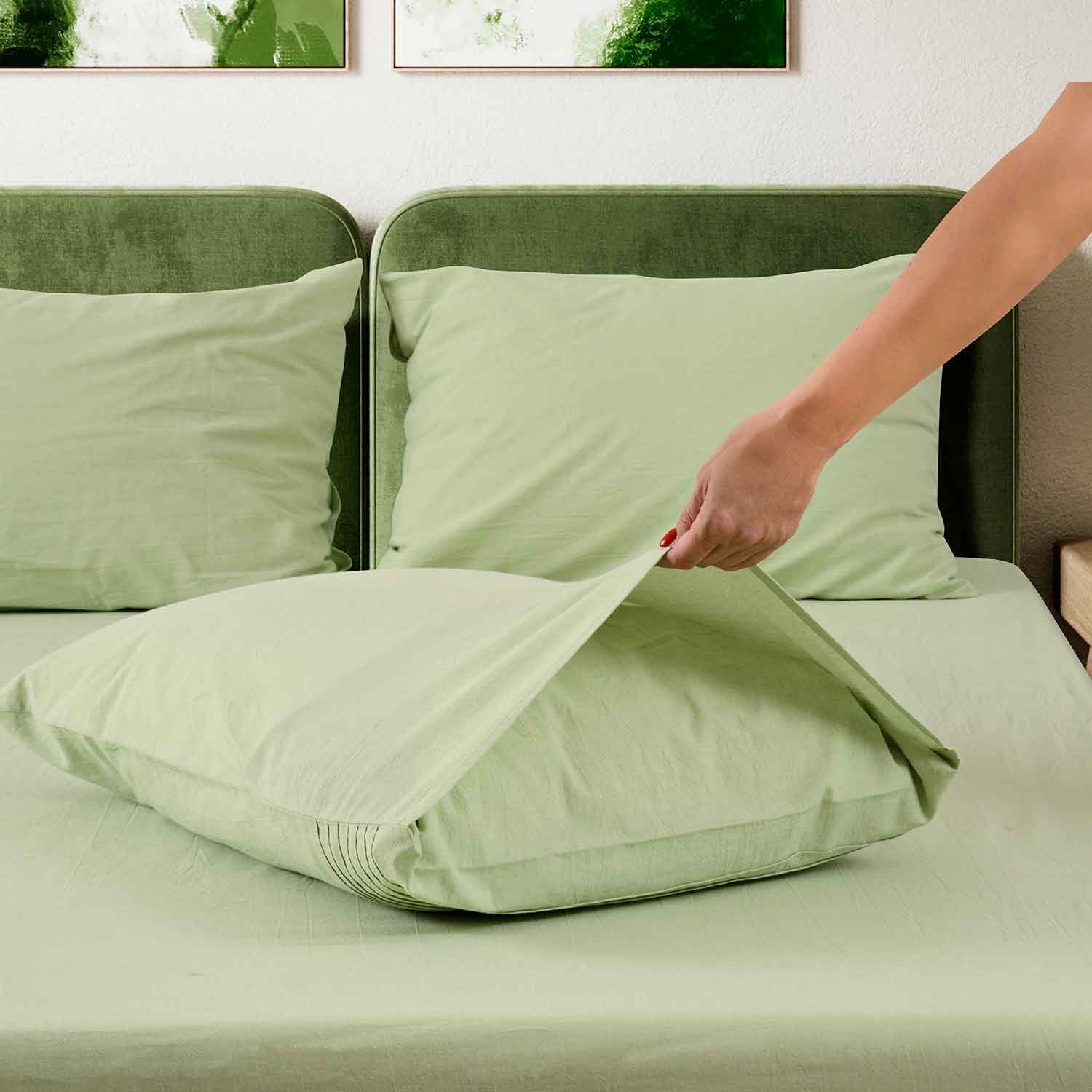 Набор наволочек "Сканди" светло-зеленый