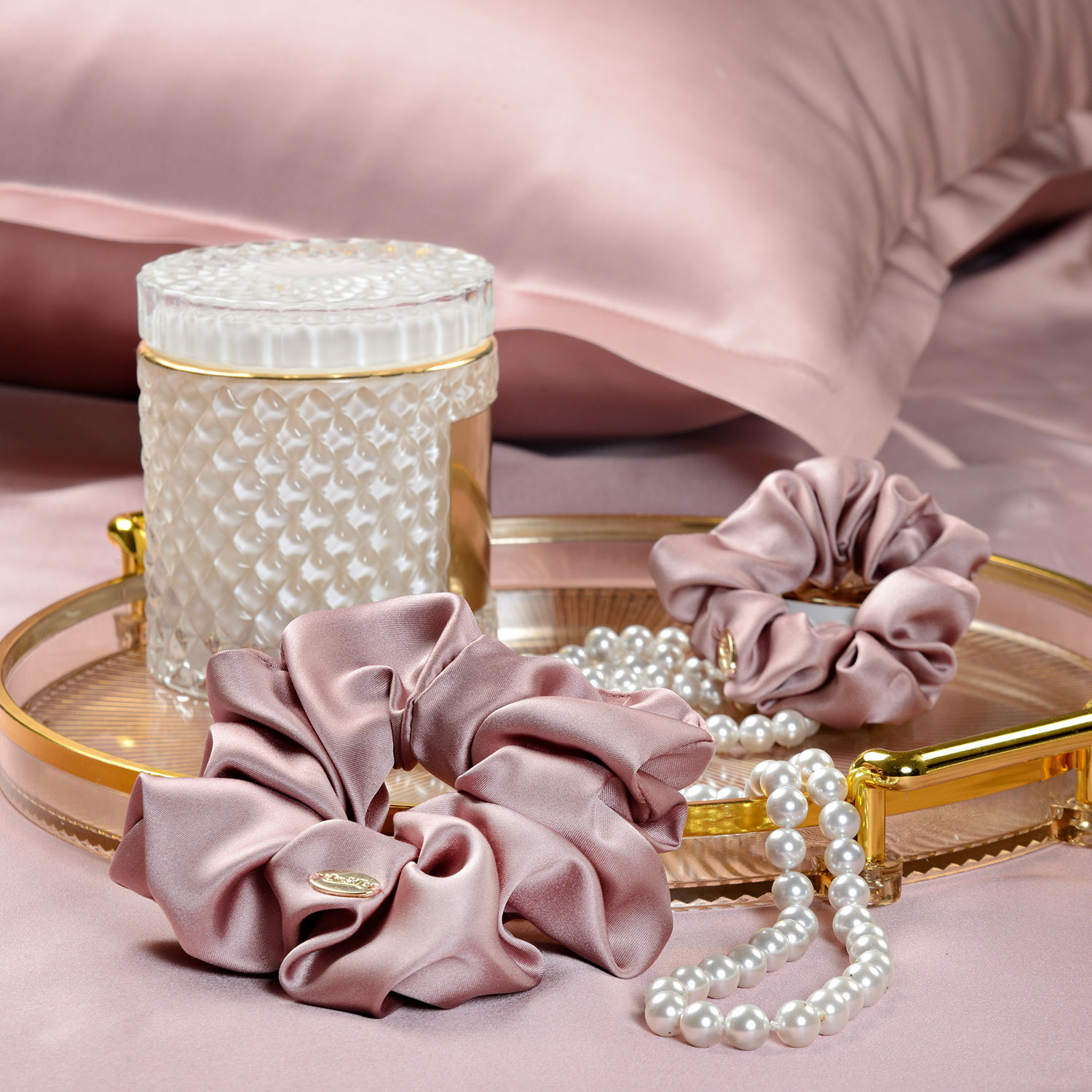 Набор из 2-х резинок для волос дымчато-розовый