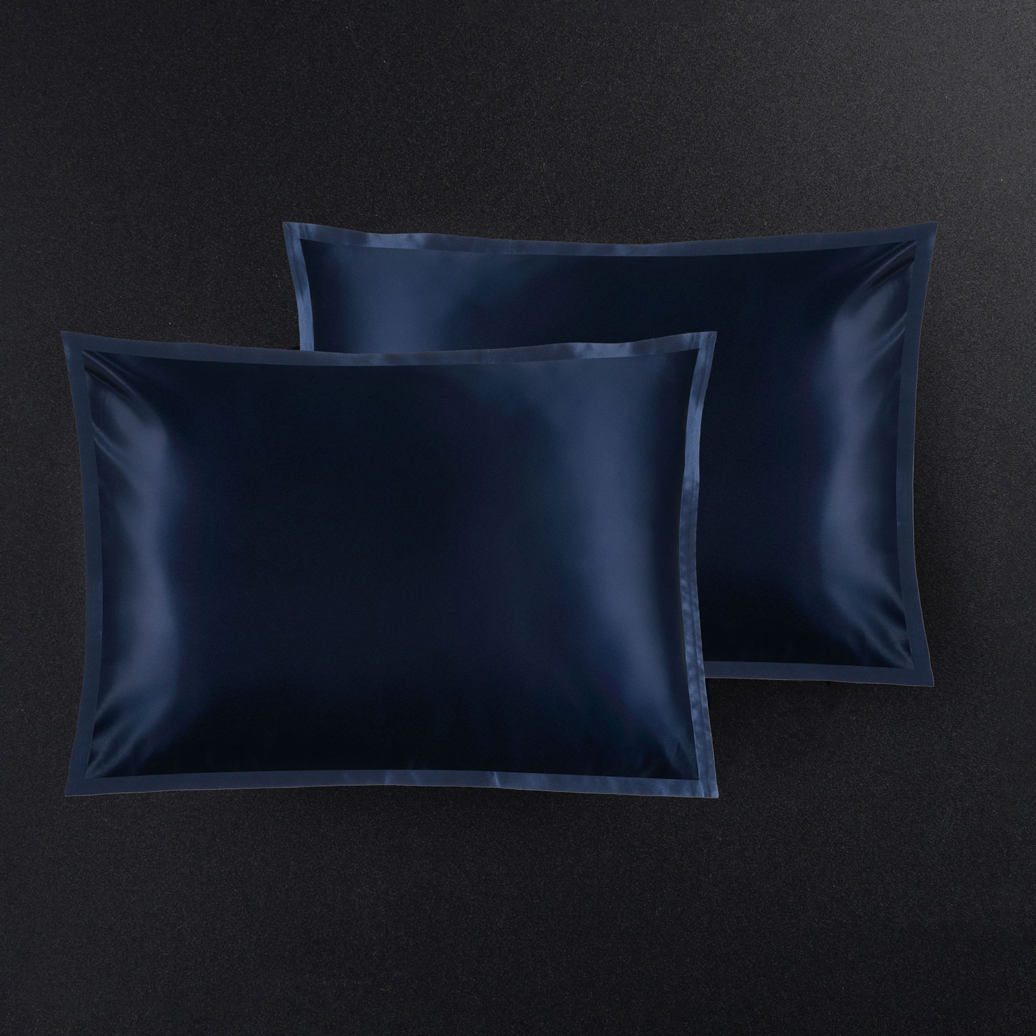 Шелковая наволочка "Shine" темно-синяя
