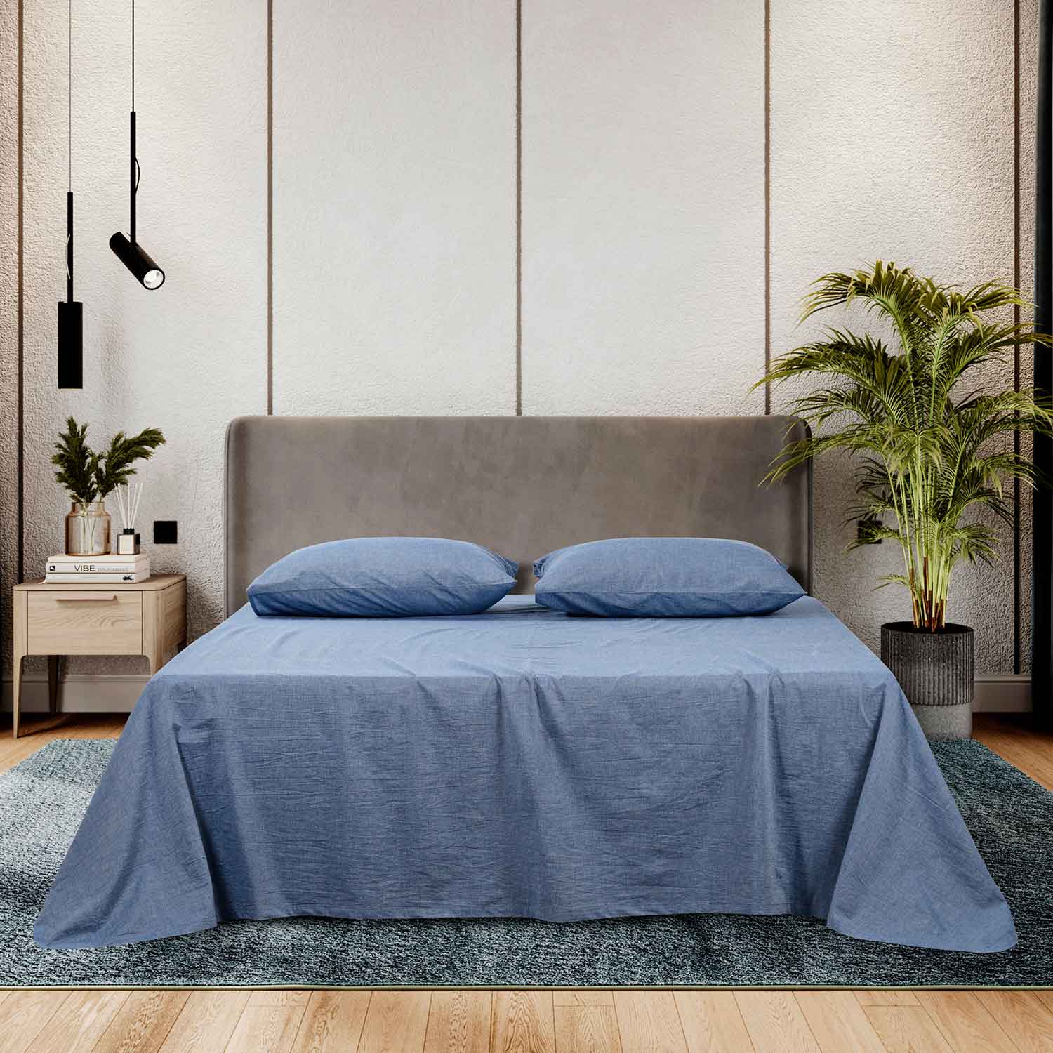 Простыня классическая  "Сканди" джинс