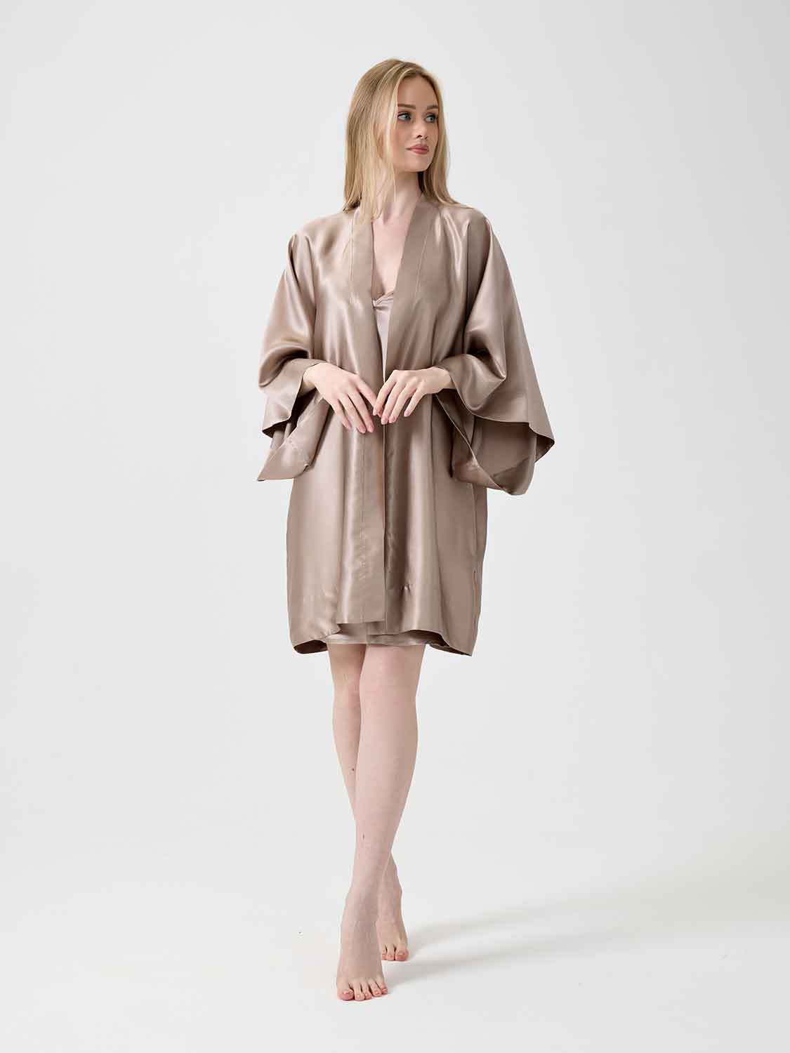 Халат кимоно "Assami mini" темно-бежевый