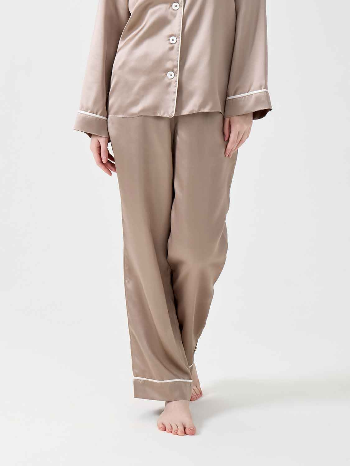 Брюки шелковые Cristy темно-бежевый
