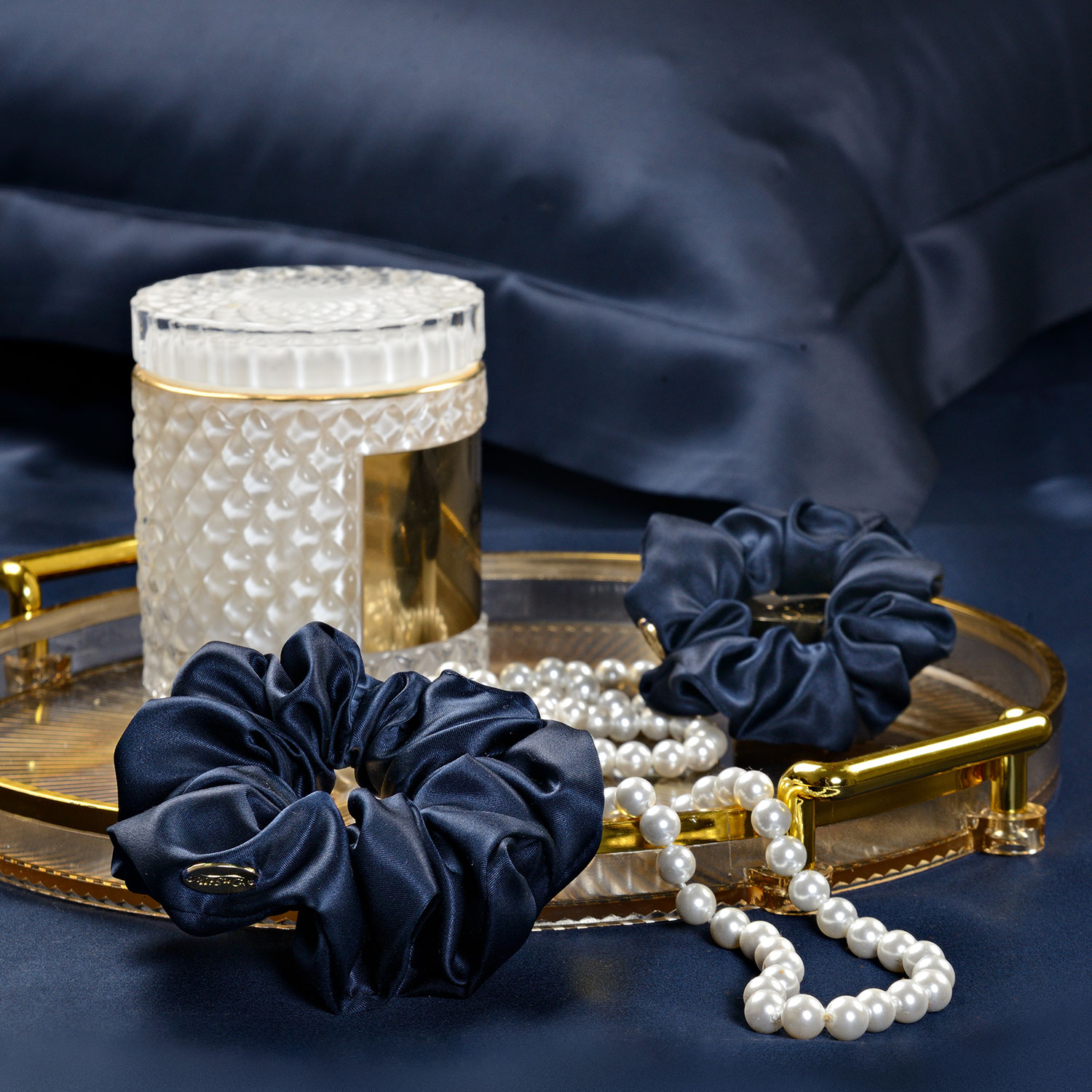 Набор из 2-х резинок для волос темно-синий