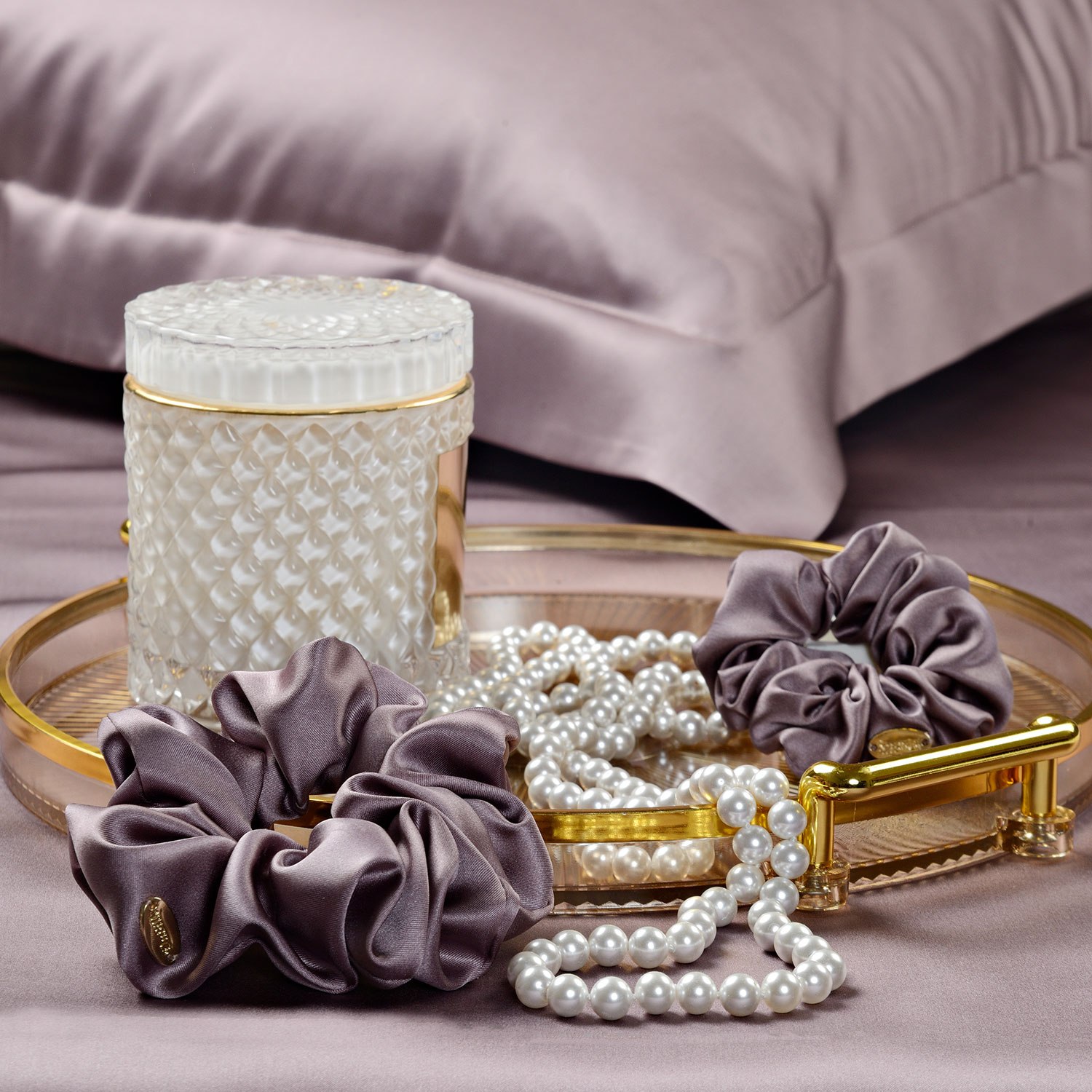 Набор из 2-х резинок для волос темный-чертополох