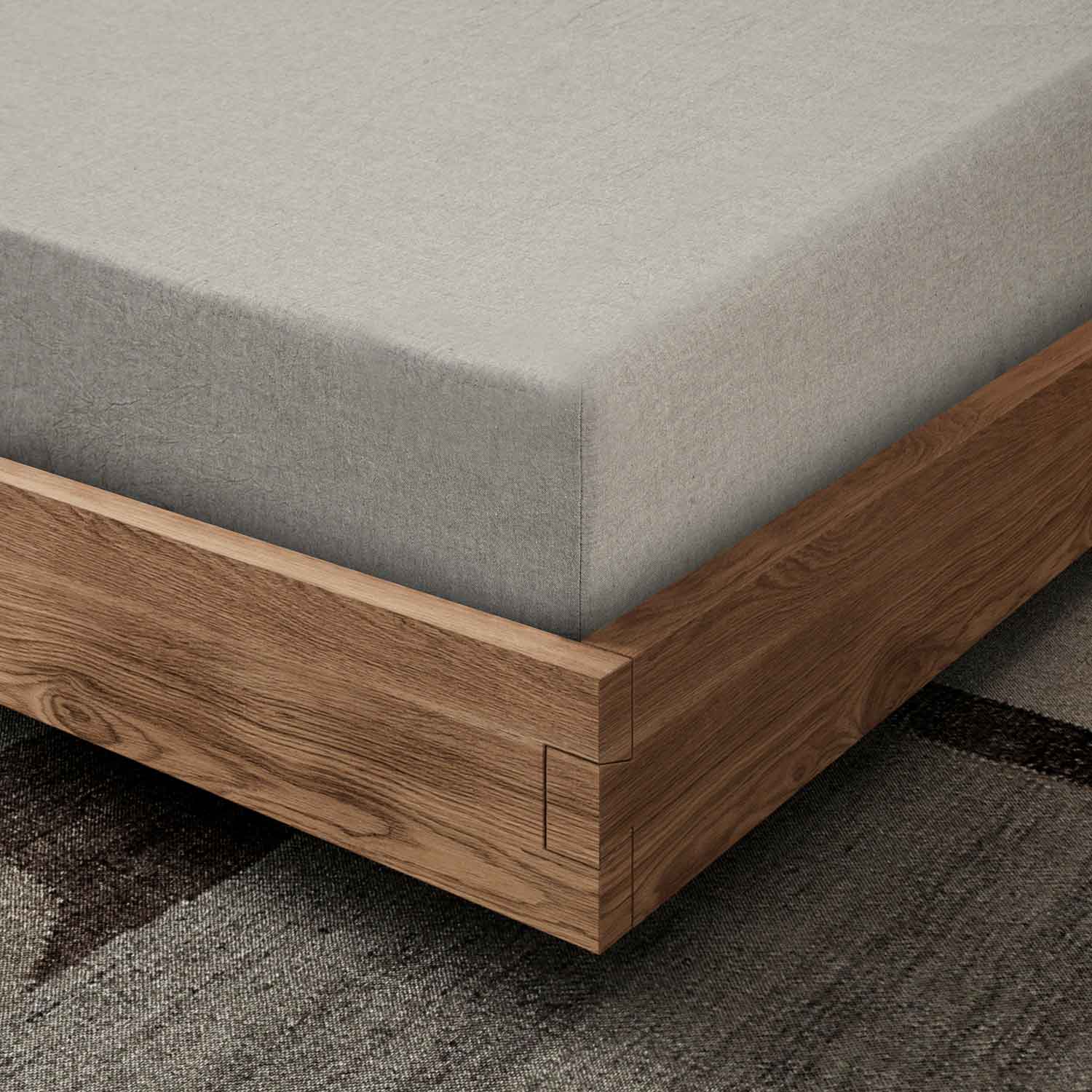 Простыня на резинке "Сканди" светло-серая