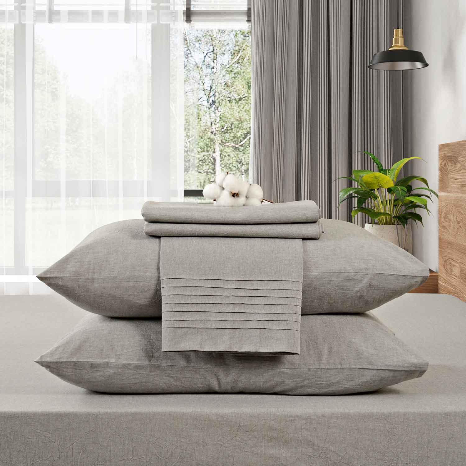 Набор наволочек "Сканди" светло-серый