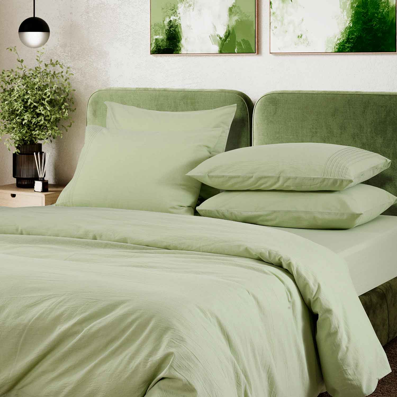 Постельное белье "Сканди"светло-зеленый