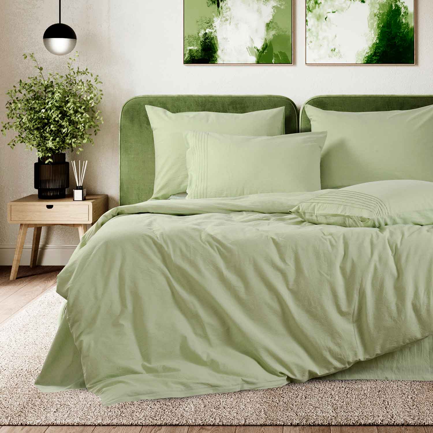 Постельное белье "Сканди"светло-зеленый