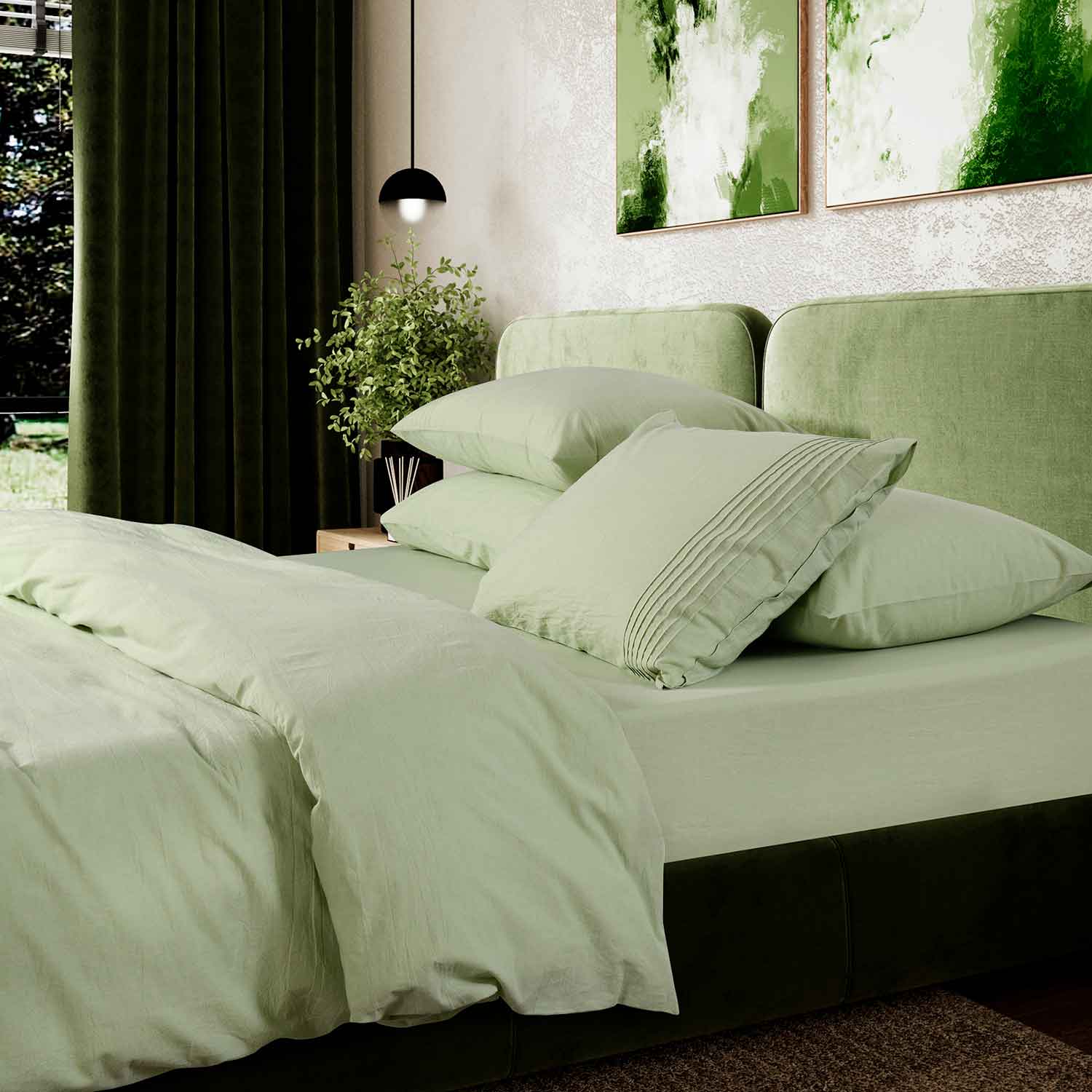 Постельное белье "Сканди"светло-зеленый