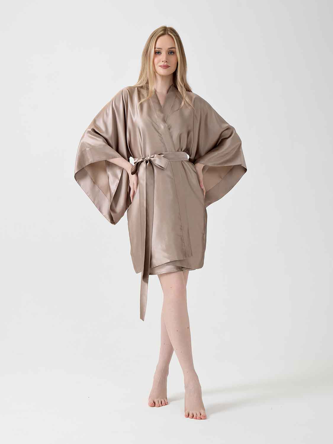 Халат кимоно "Assami mini" темно-бежевый