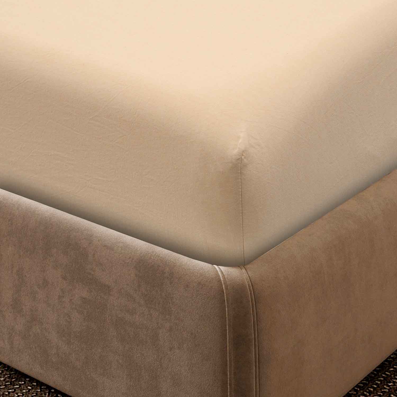 Простыня на резинке "Сканди" светло-бежевая