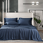 Комплект постельного белья "Bamboo" евро темно-синий