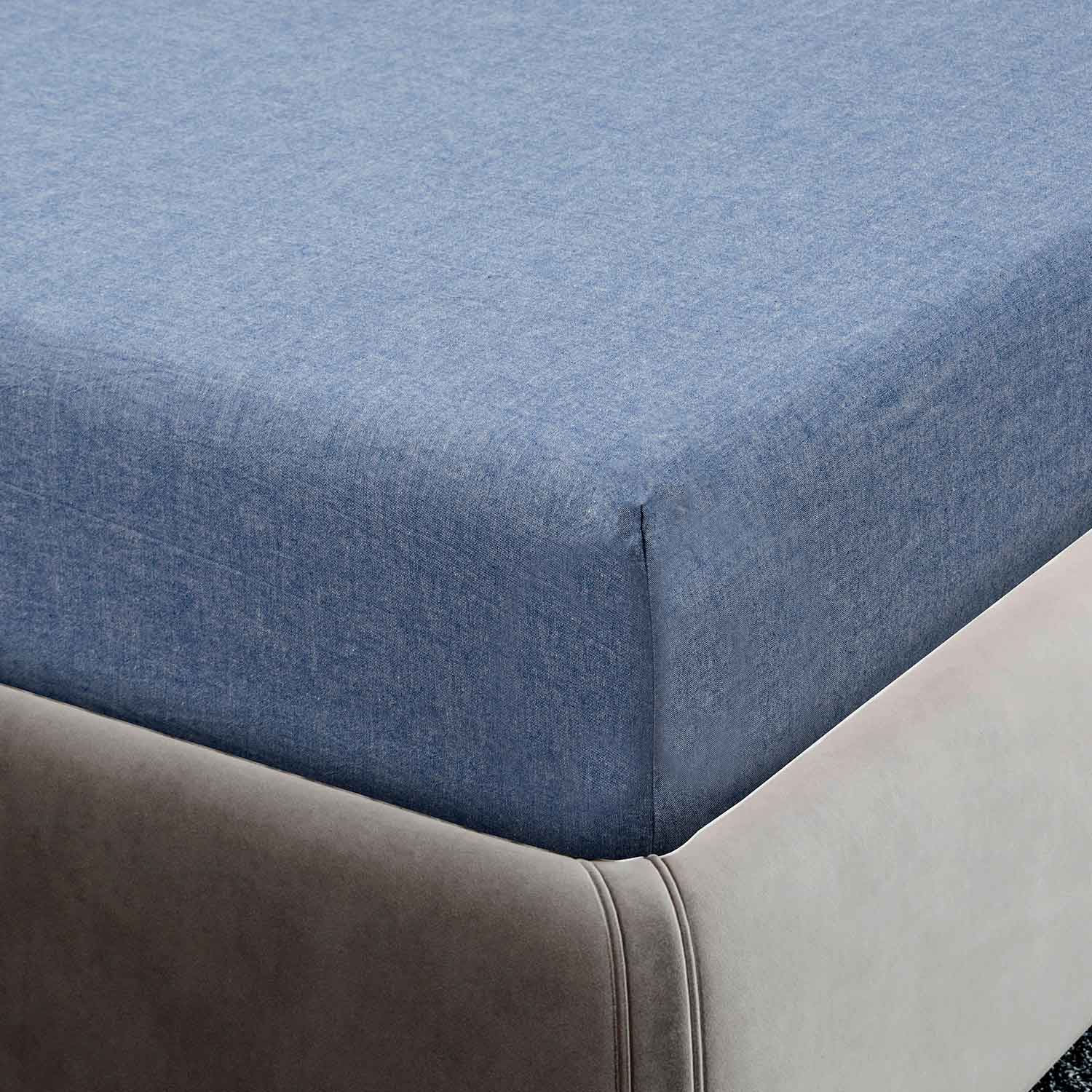 Простыня на резинке "Сканди" джинс