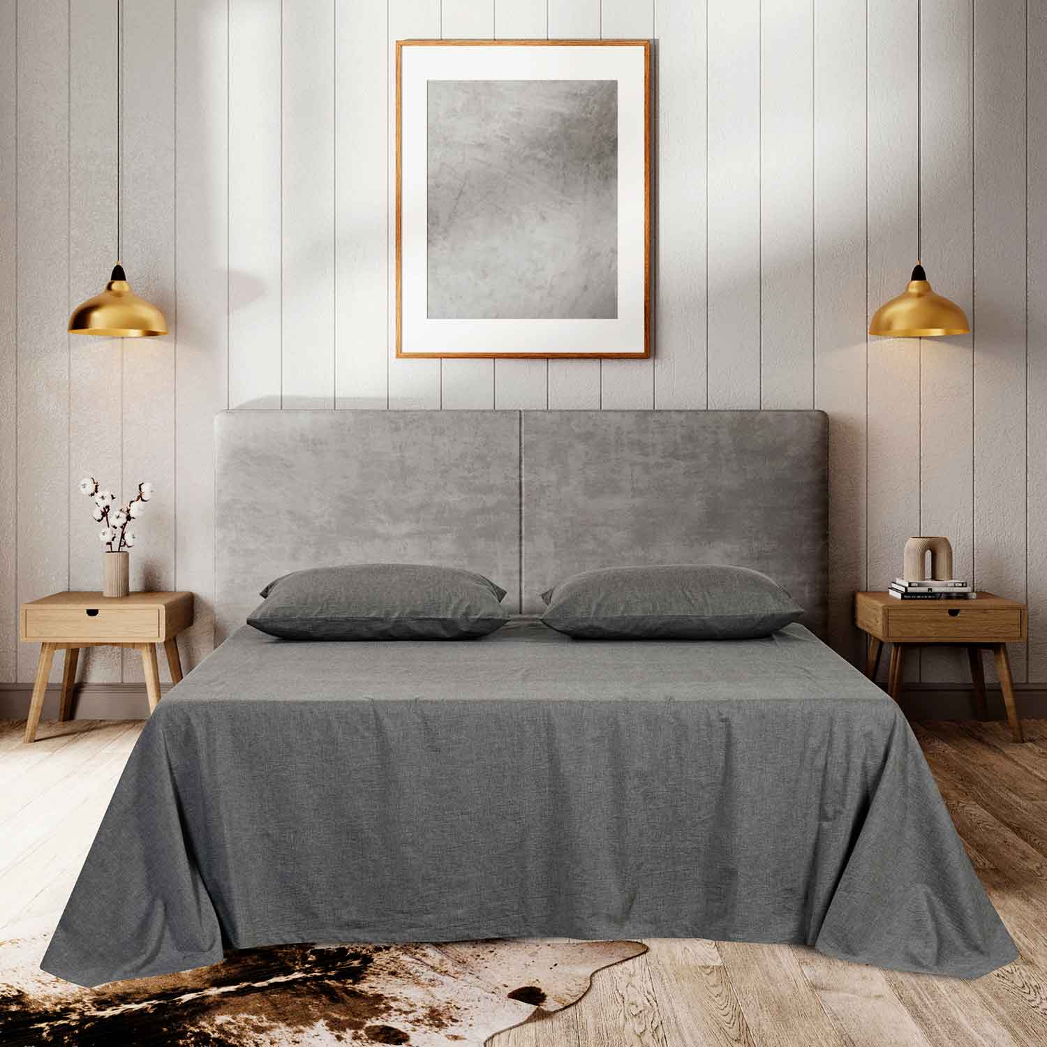 Простыня классическая  "Сканди" графит