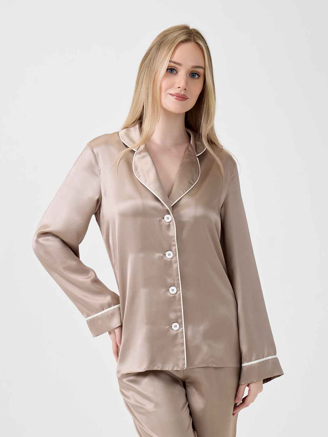 Рубашка шелковая Cristy темно-бежевый