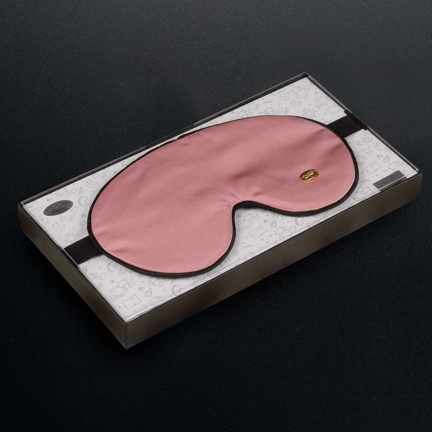 Дорожный набор с шелковой маской для сна "Relax" дымчато-розовая