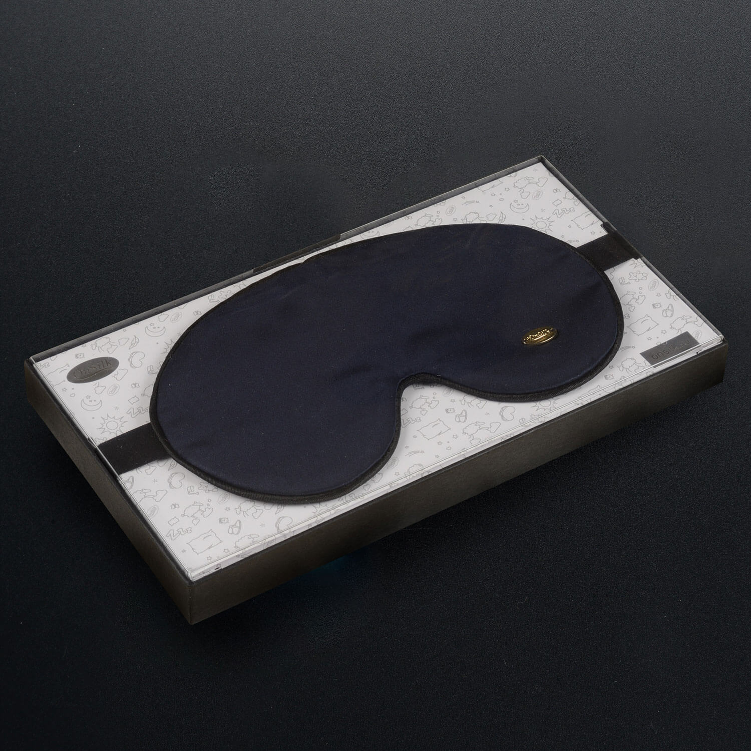 Дорожный набор с шелковой маской для сна "Relax" темно-синяя