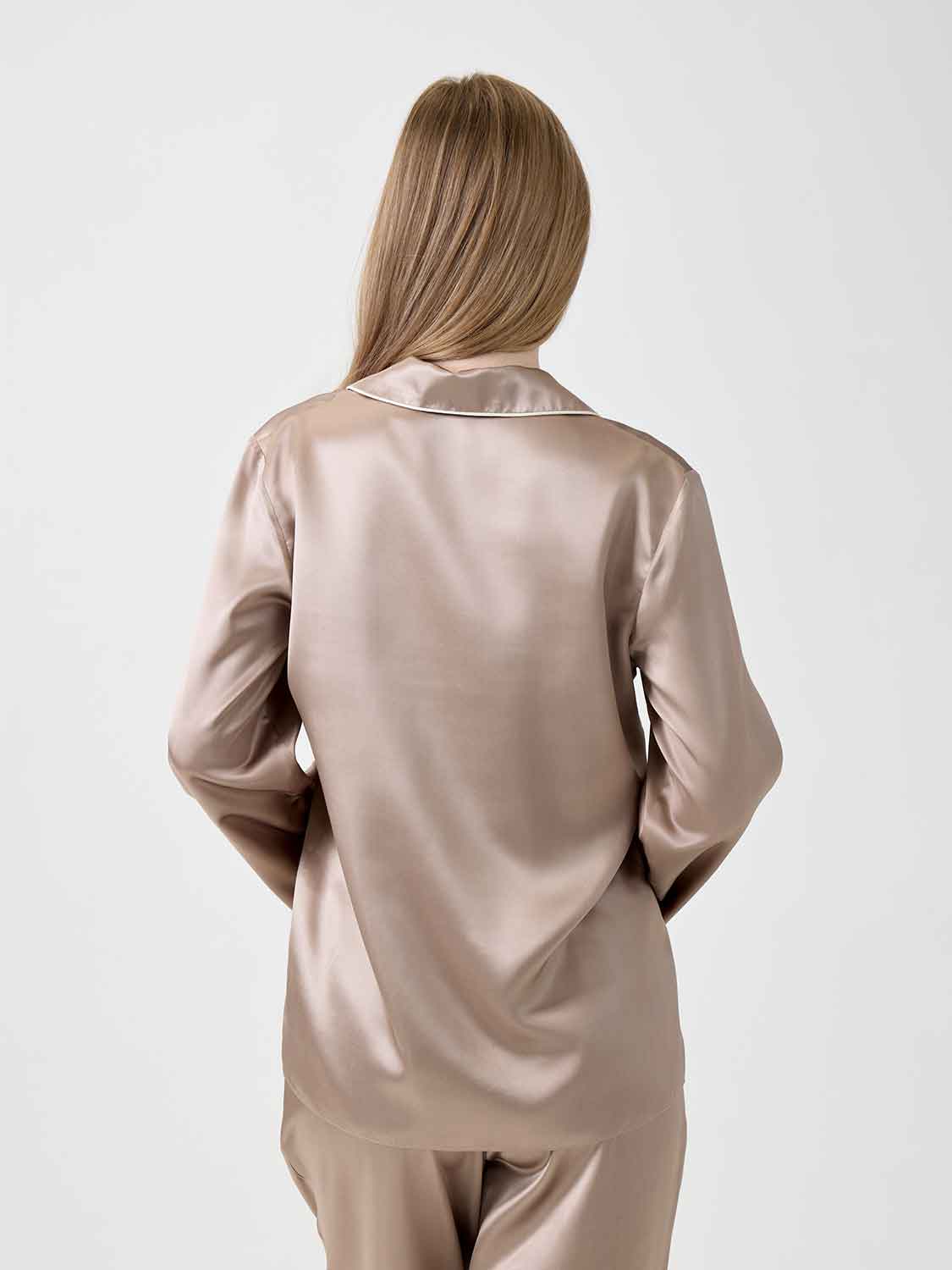 Рубашка шелковая Cristy темно-бежевый