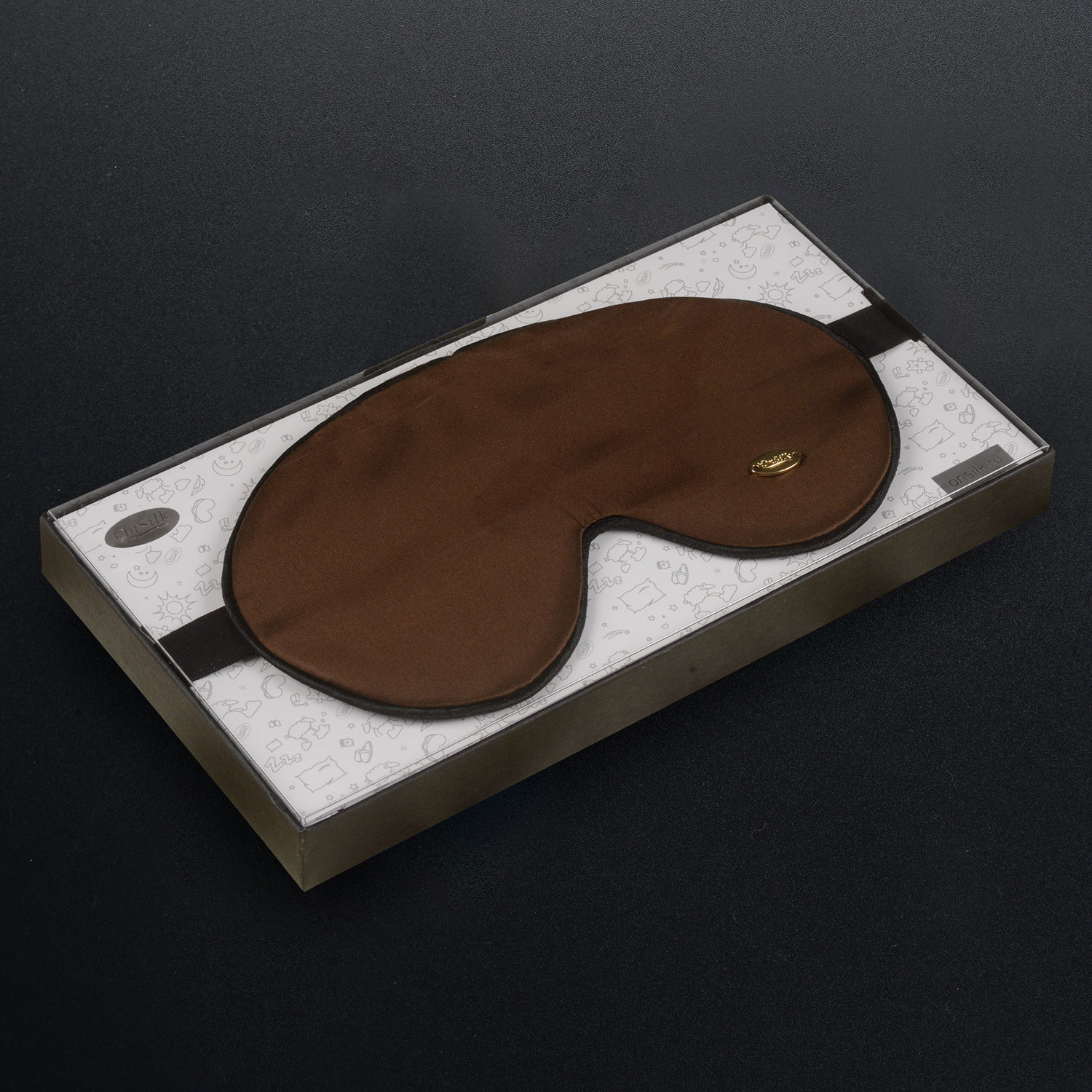 Дорожный набор с шелковой маской для сна "Relax" шоколад