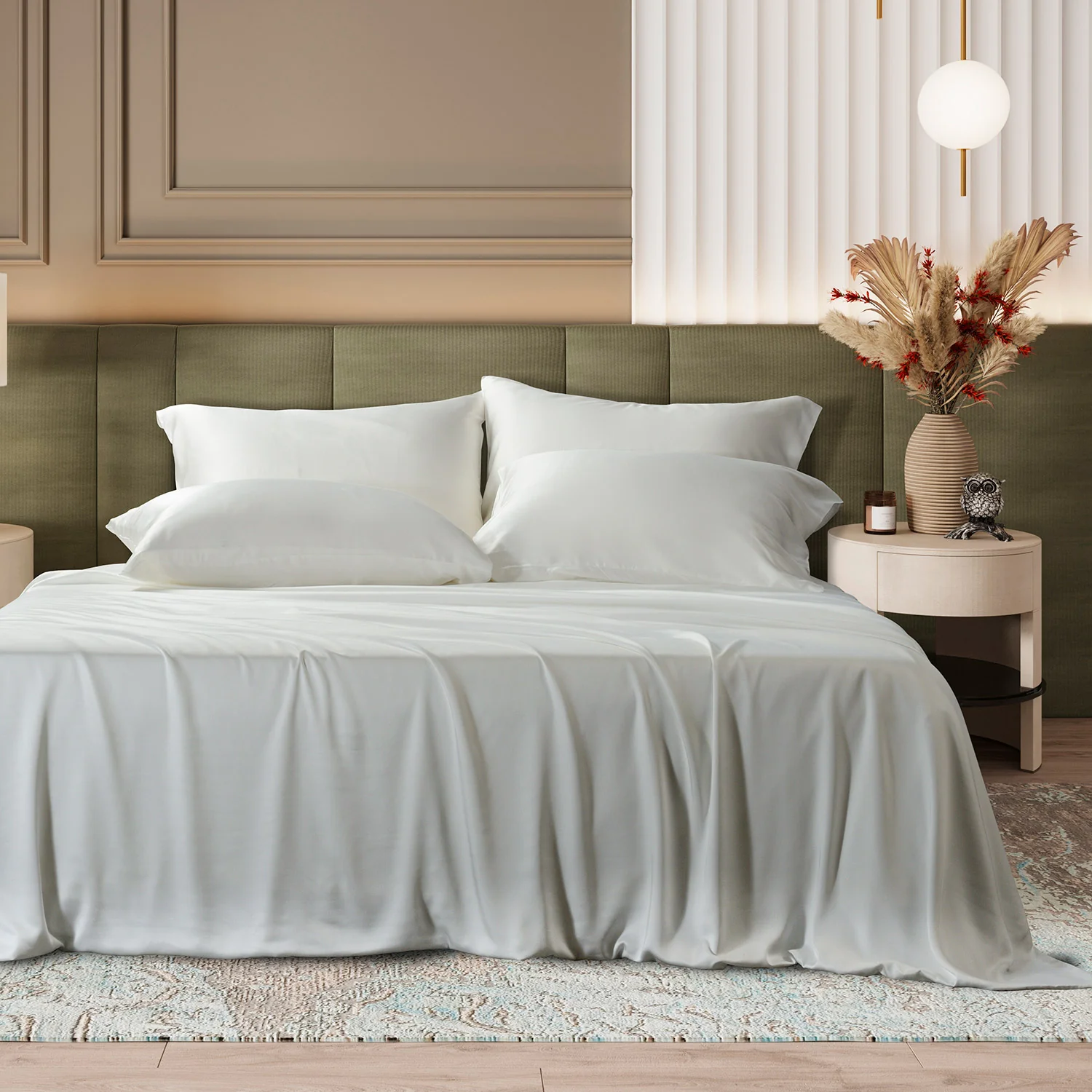 Комплект постельного белья "Bamboo" (1,5 спальный) (Белый)