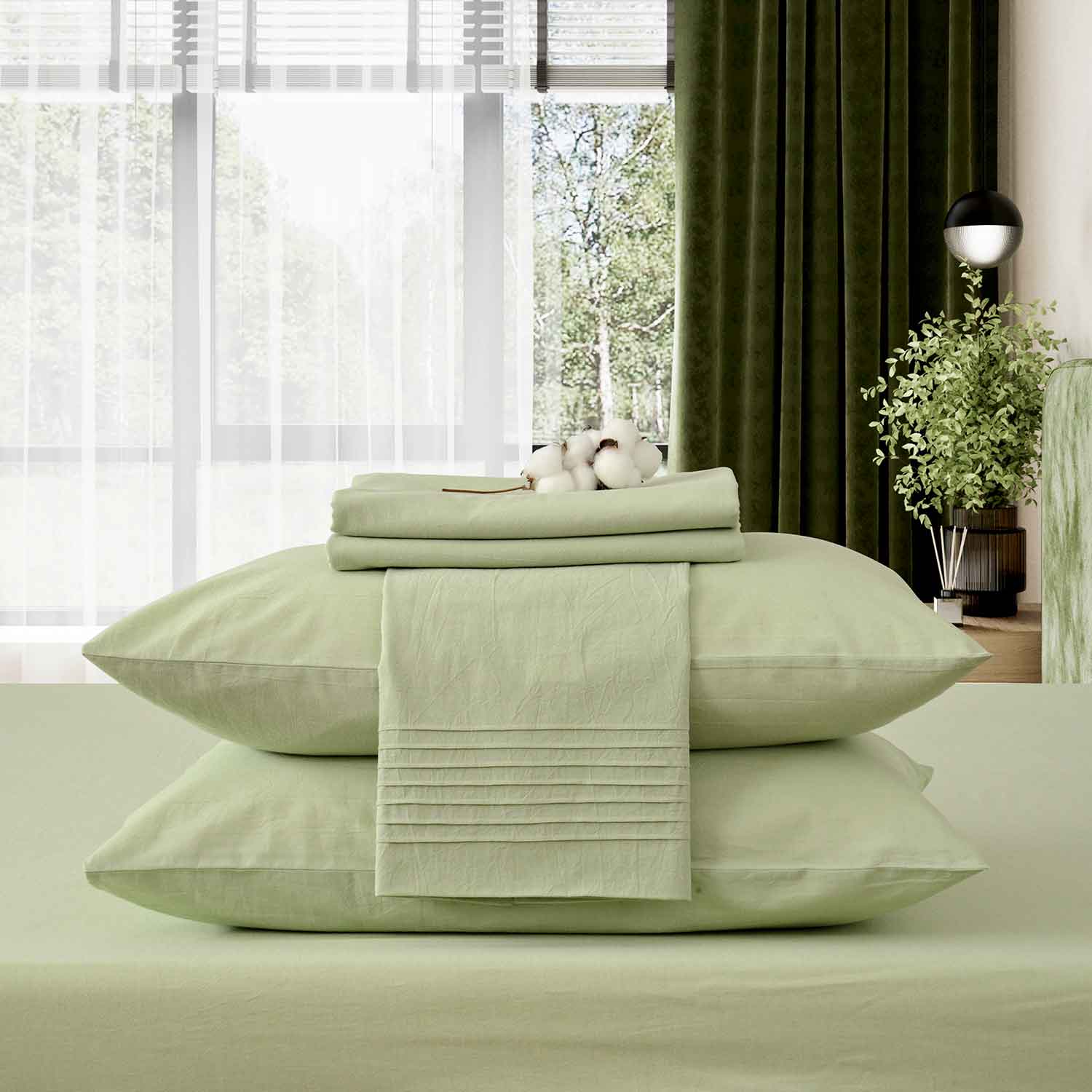 Набор наволочек "Сканди" светло-зеленый