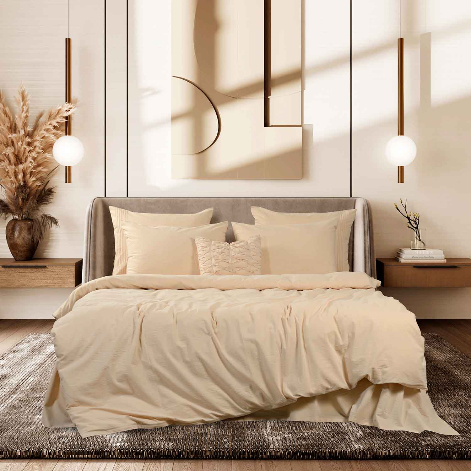 Постельное белье "Сканди" светло-бежевый