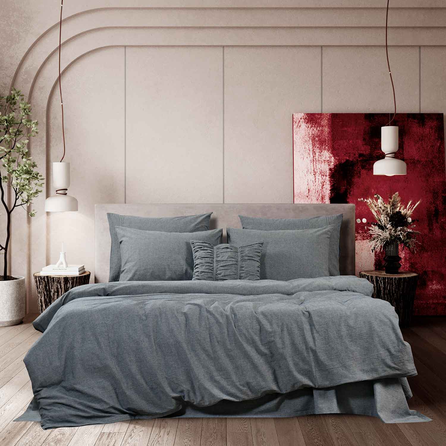 Постельное белье "Сканди" серый