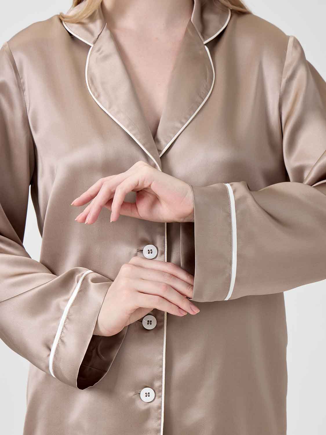 Рубашка шелковая Cristy темно-бежевый