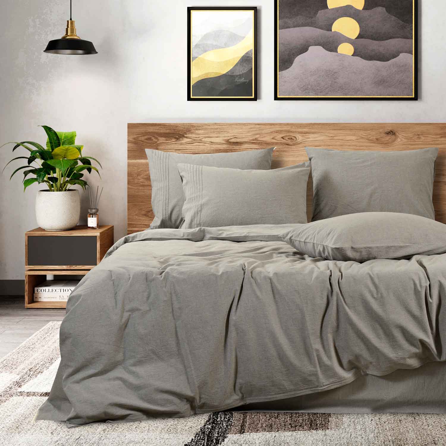 Постельное белье "Сканди" cветло-серый