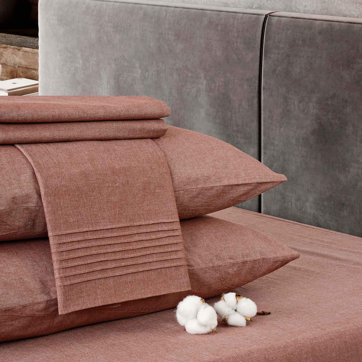 Постельное белье "Сканди" терракотовый