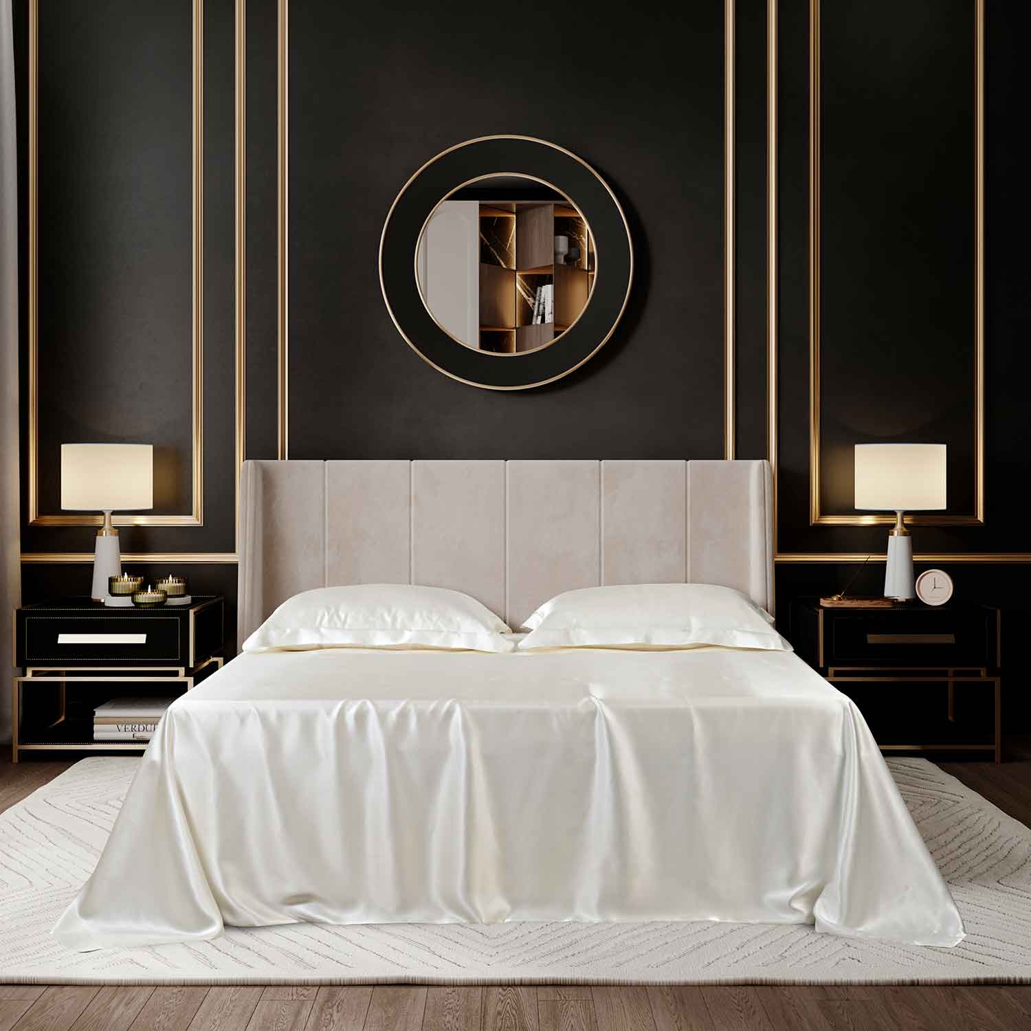 Шелковая простыня классическая белая