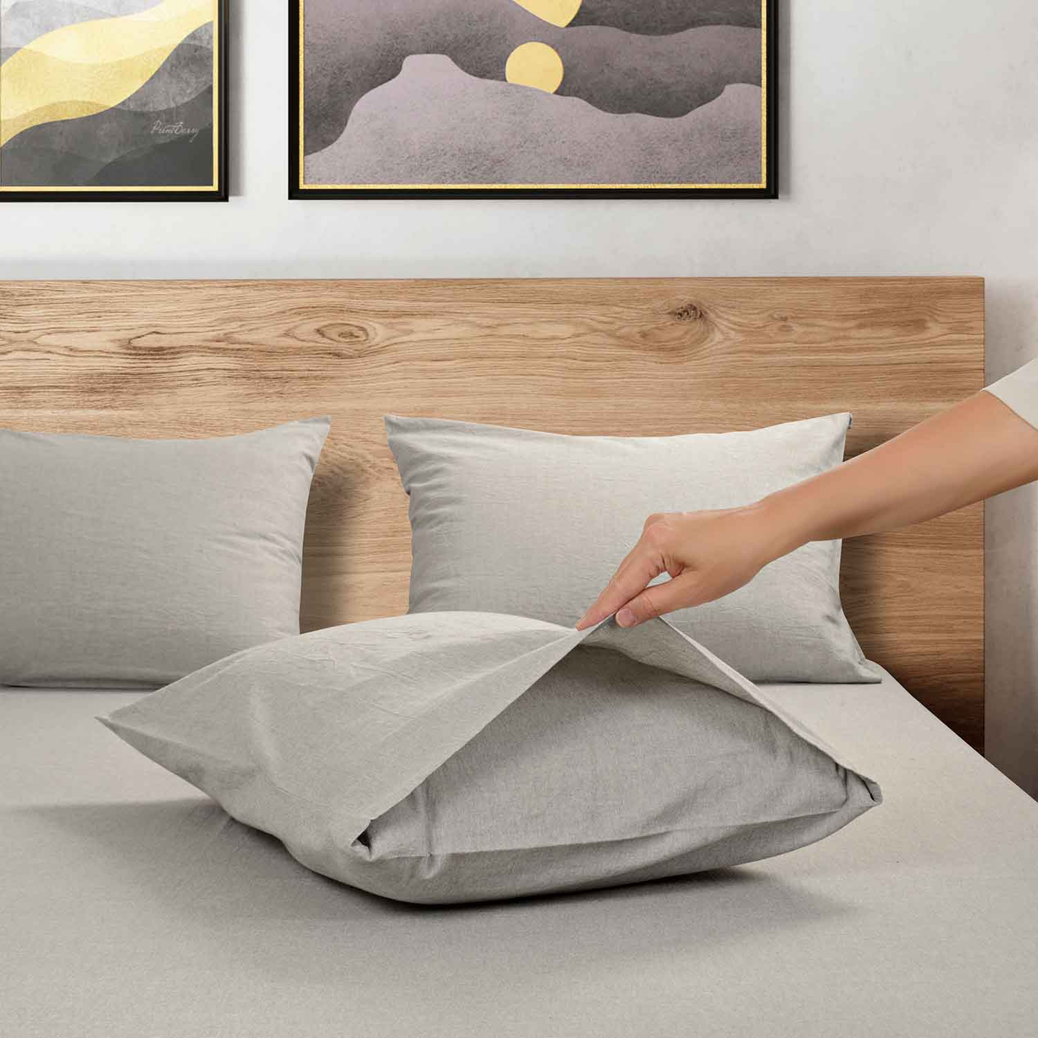 Набор наволочек "Сканди" светло-серый